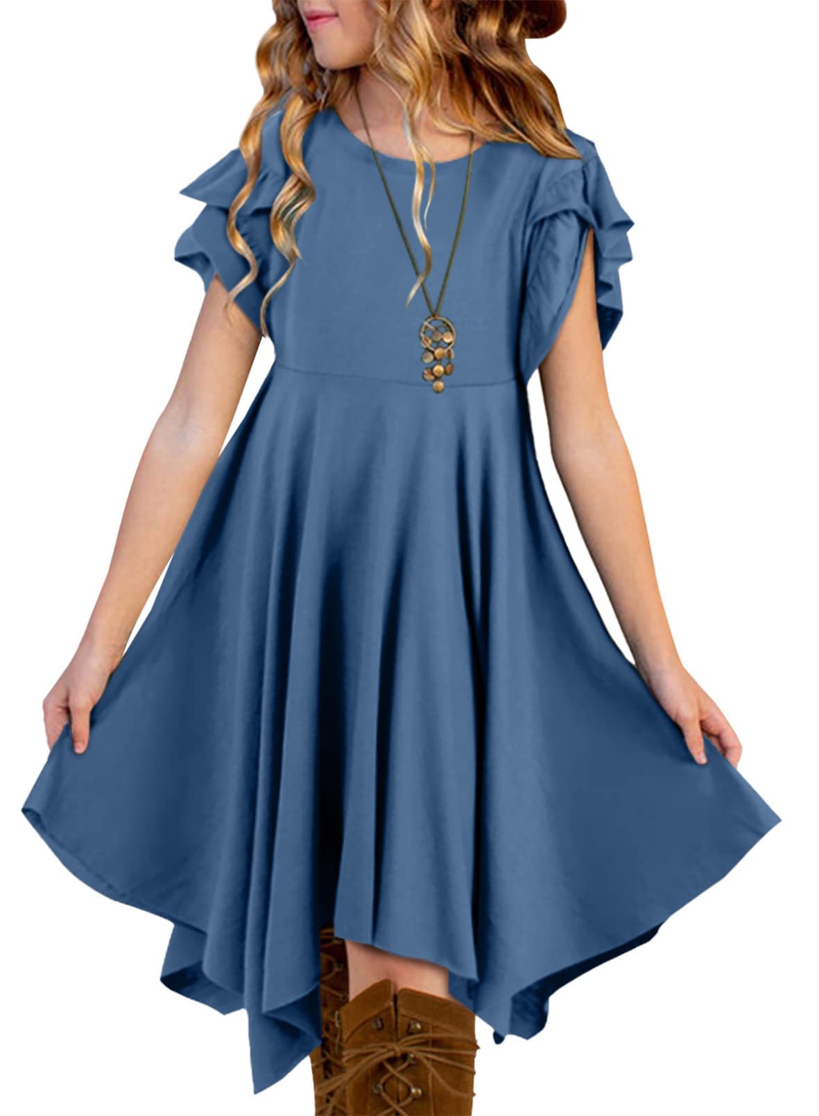 blibean Tween Girls Summer High Low Boho Dresses Size 4-15 Years