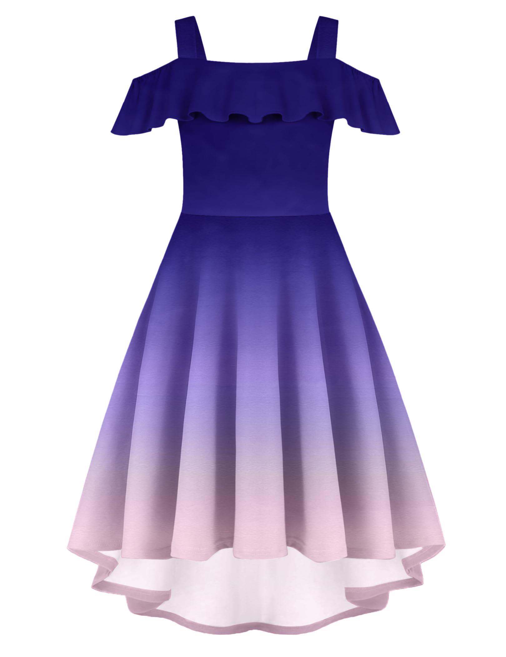 Arshiner Girls Summer Dress Off Shoulder Flutter Sleeve Midi Swing Cassual Formal Dresses with Pocket