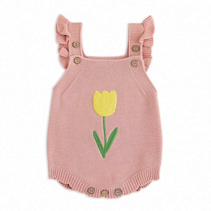 Simplee kids Baby Girls Sunflower Knit Rompers Knit Clothes for Newborn Baby Girls
