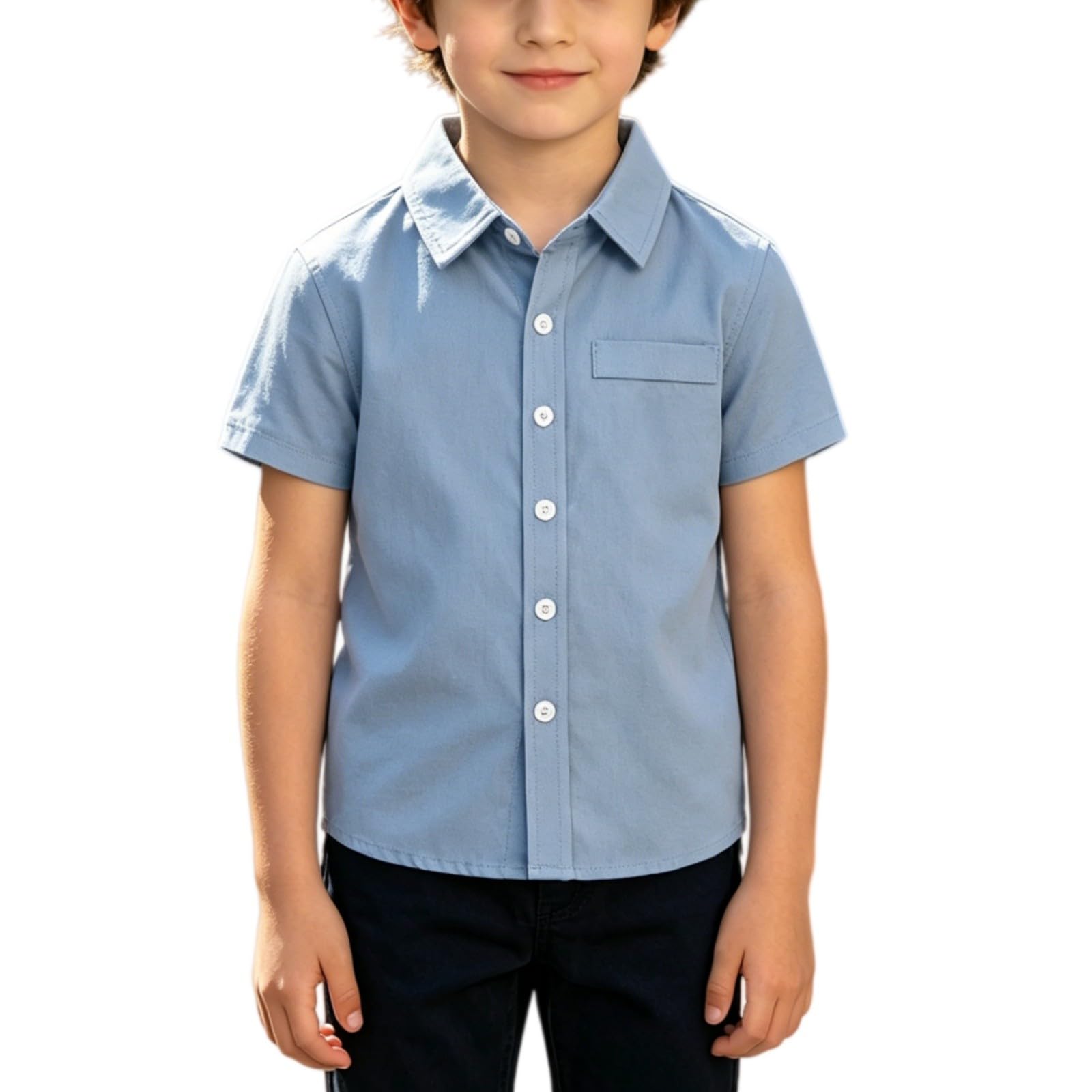 Back to School Polo Shirts for Boys Collared Short Sleeve Button Down Cotton Uniform Tops Daily Casual Outdoor Wear Clothes