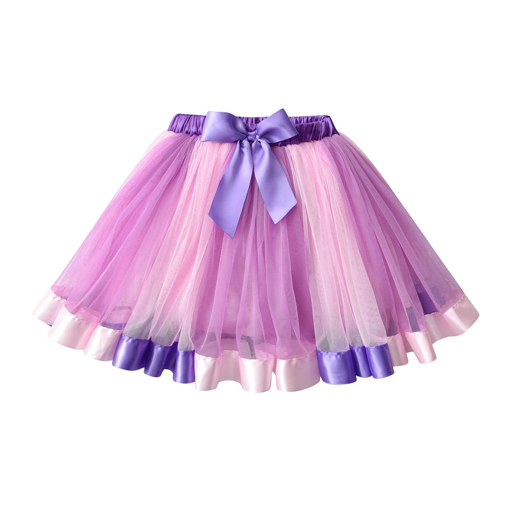 DXTON Girls Rainbow Flower Tulle Skirt Toddler Tutu Girls Clothes