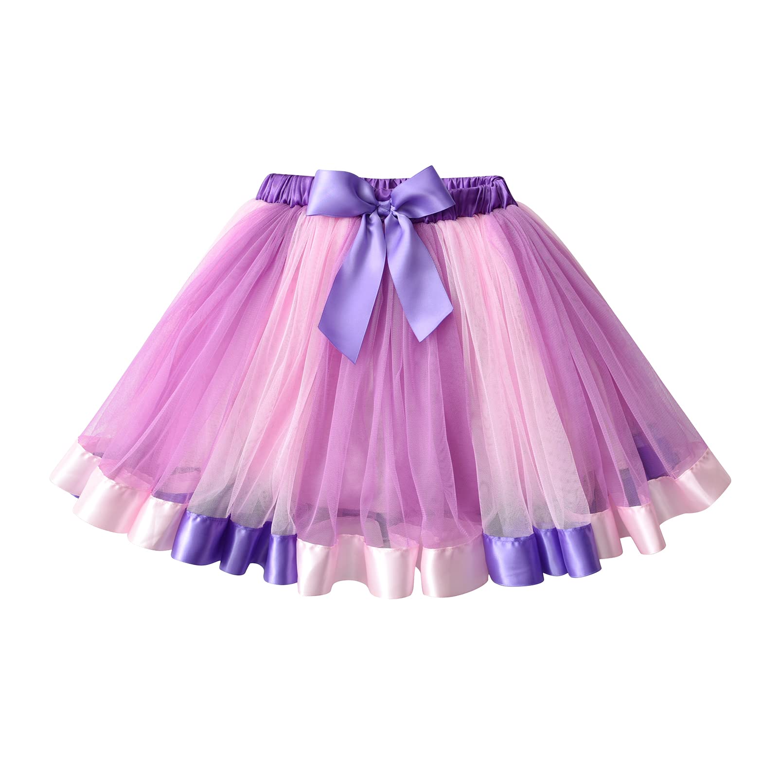 DXTON Girls Rainbow Flower Tulle Skirt Toddler Tutu Girls Clothes