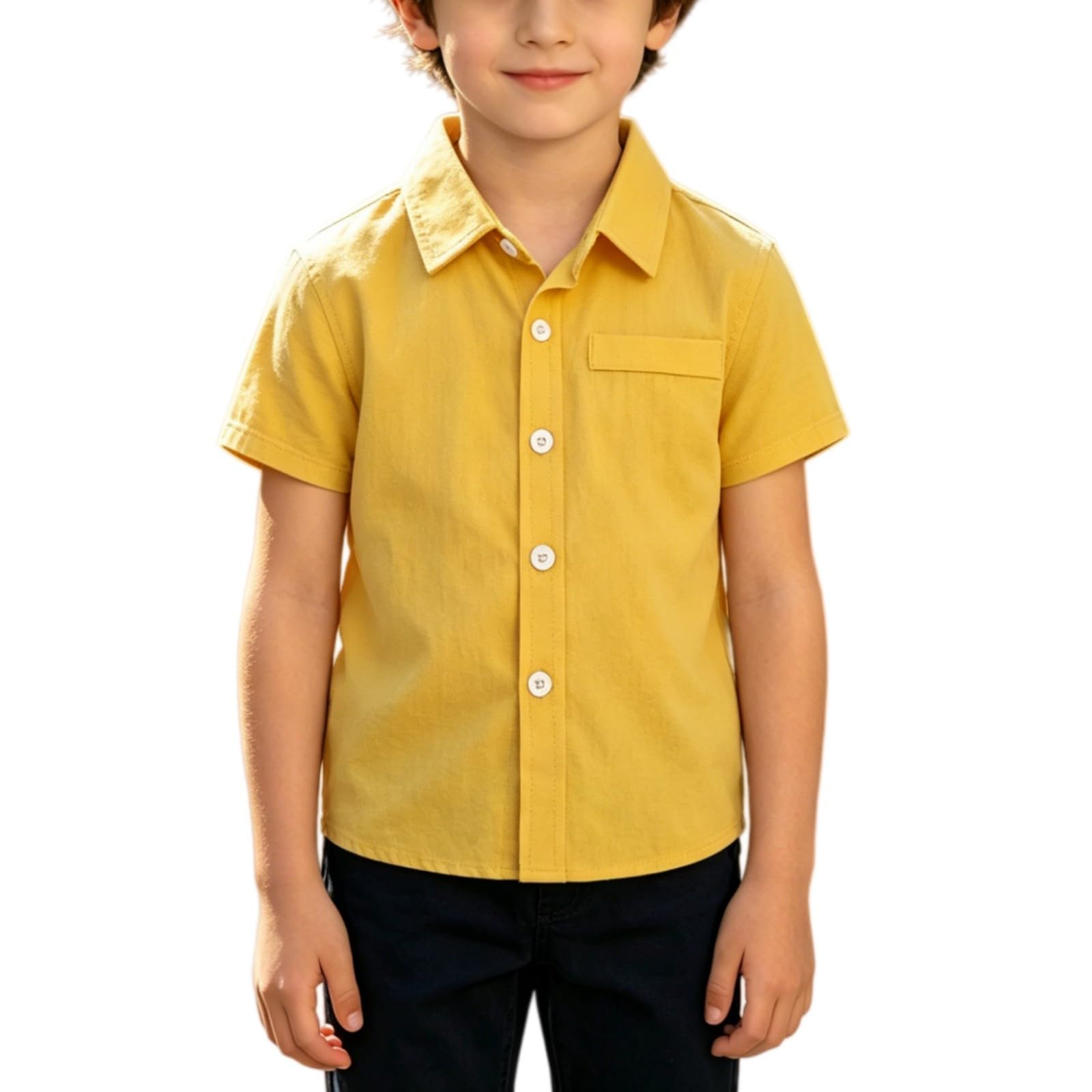 Back to School Polo Shirts for Boys Collared Short Sleeve Button Down Cotton Uniform Tops Daily Casual Outdoor Wear Clothes