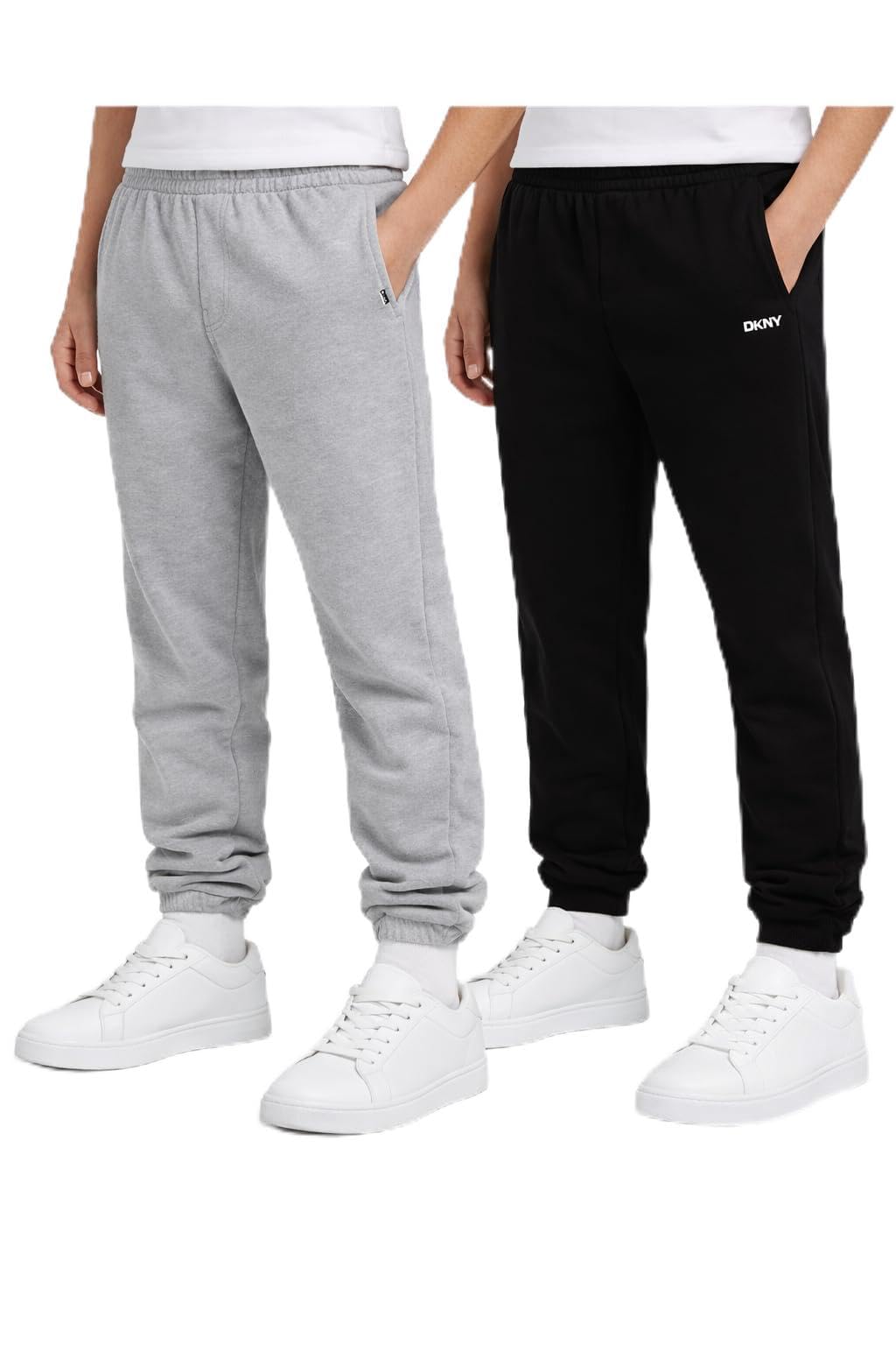 DKNY Boys Sweatpants - 2 Pack Active Performance Soft Fleece Boys Joggers Athletic Pants with Elastic Waistband and Pockets
