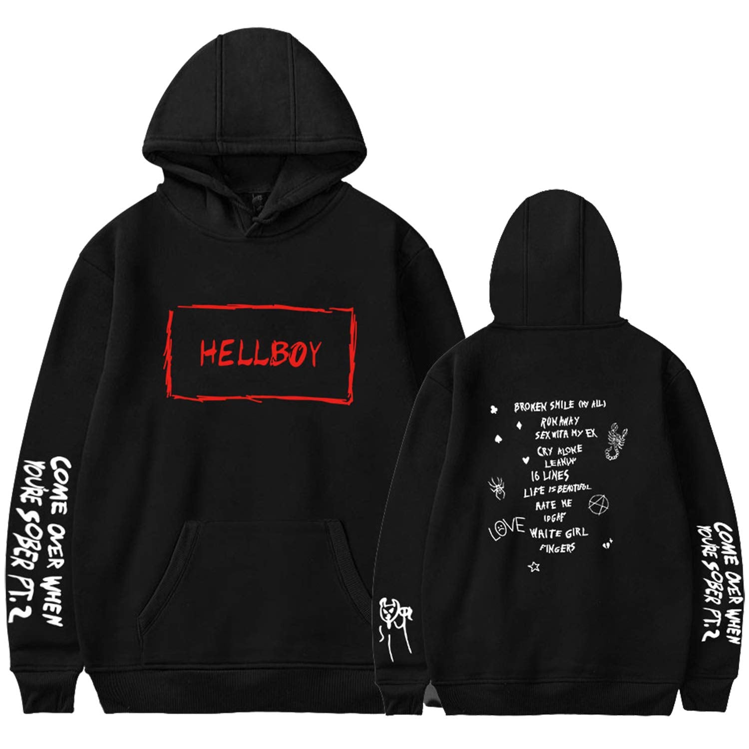 Thyoeun Lieep Hoodie Love Printed Hooded Sweatshirt Fashion Hip Hop Sweater Jacket Pullover Tops