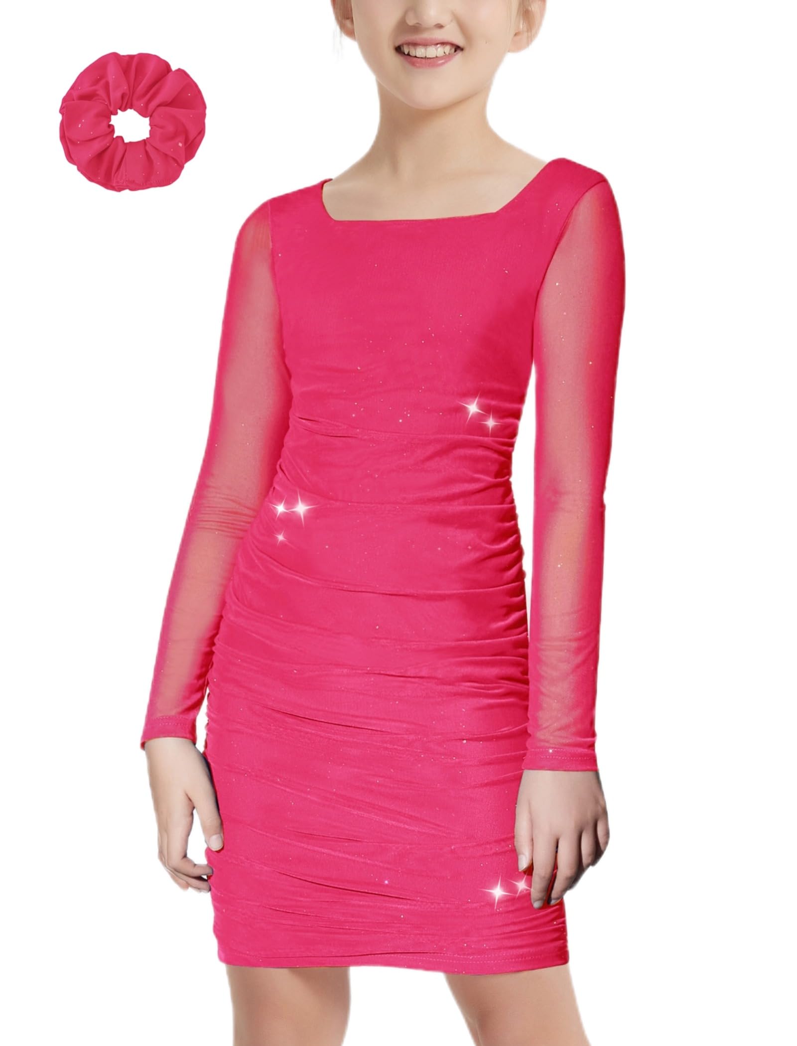 EXARUS Girls Teen School Dance Formal Dress Tween Prom Party Special Occasion Graduation Short Fitted Bodycon Dresses