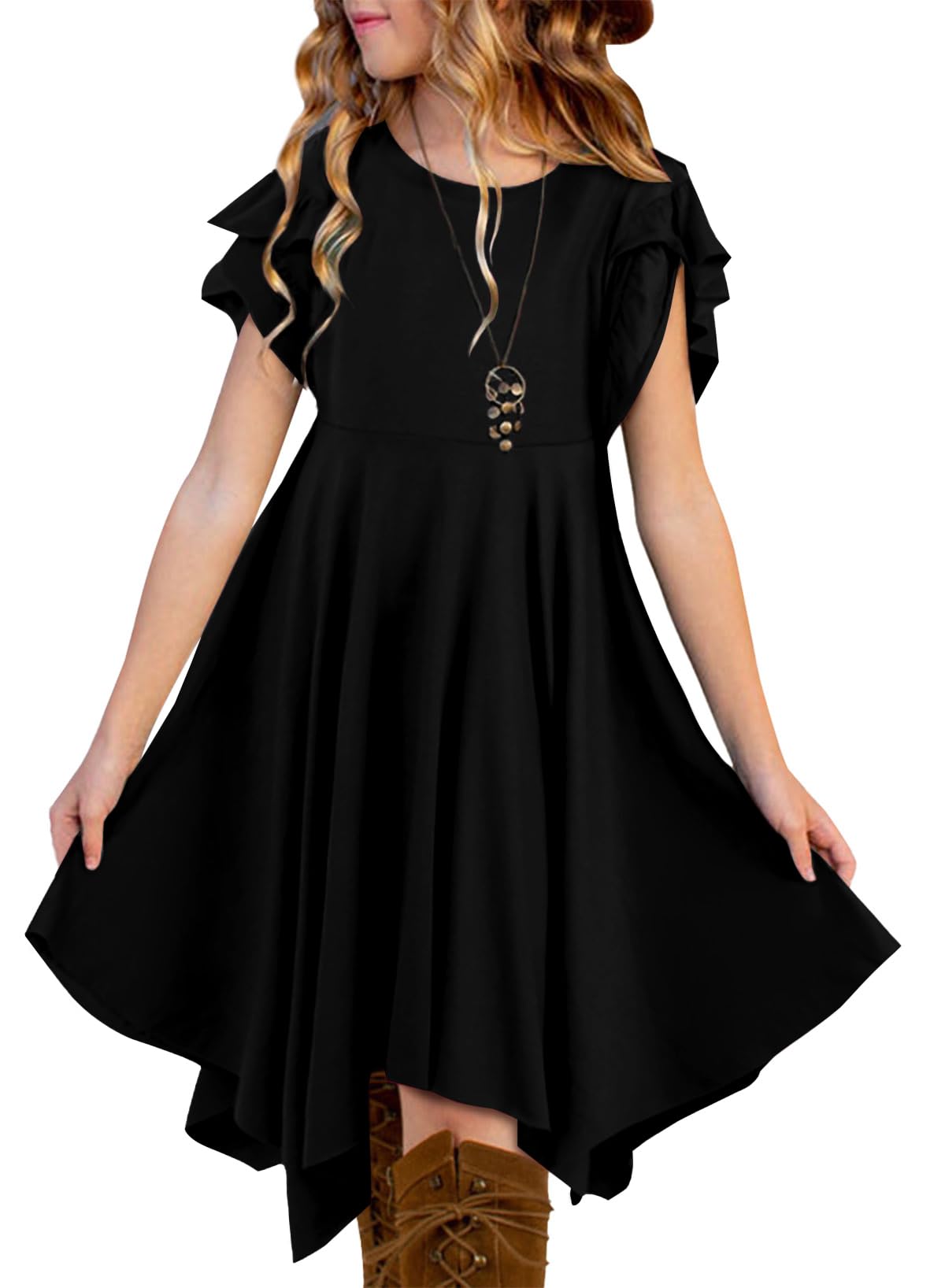 blibean Tween Girls Summer High Low Boho Dresses Size 4-15 Years