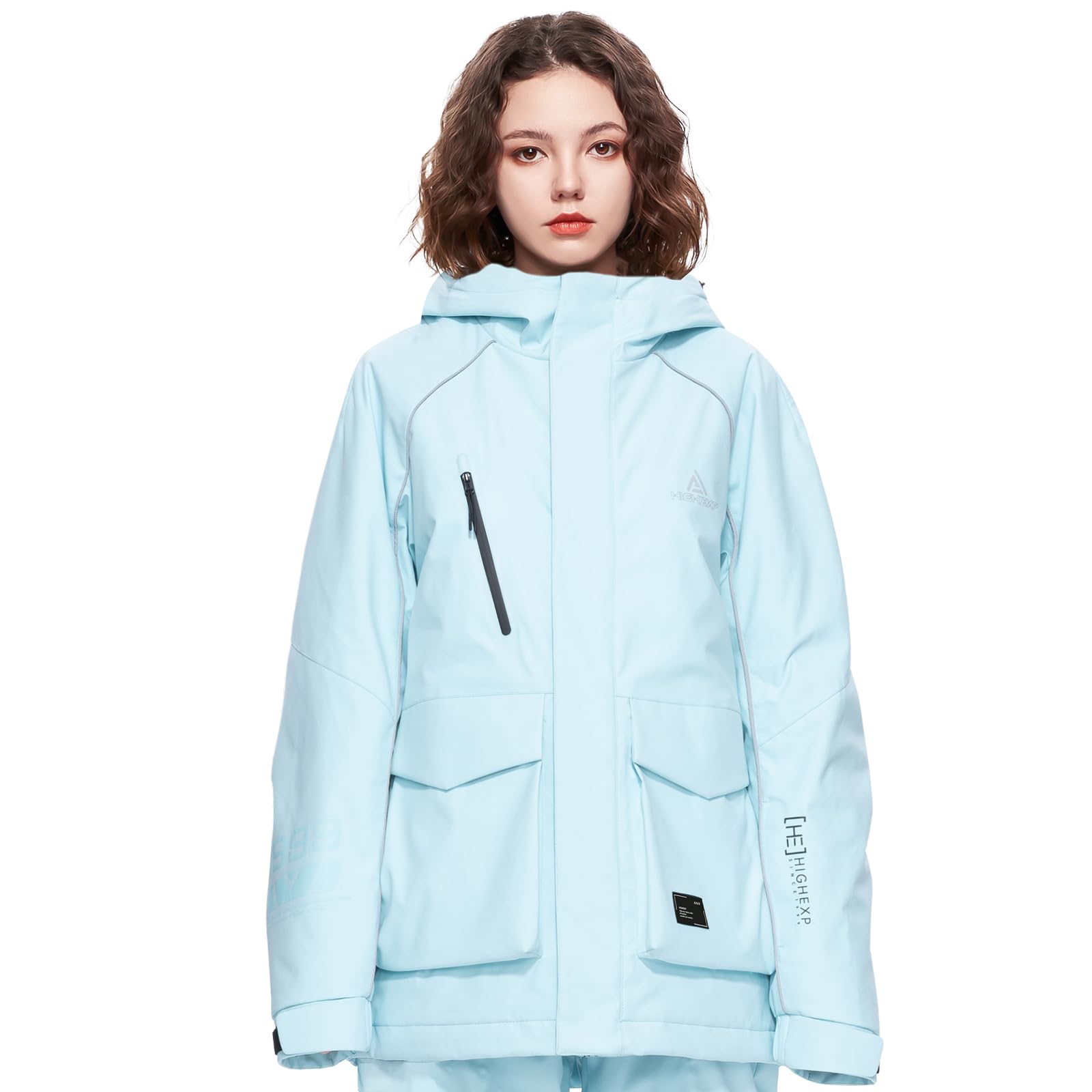 HIGH EXPERIENCE Ski Jacket Snowboard Coat Snow Winter Waterproof Insulated Windproof Baggy Warm Hooded Jacket for Men Women