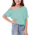 UHBYGV Girls Off The Shoulder Tops Casual Short Sleeve Loose Summer T Shirt Tops Trendy Cold Shoulder Blouses Cute Plain Tee