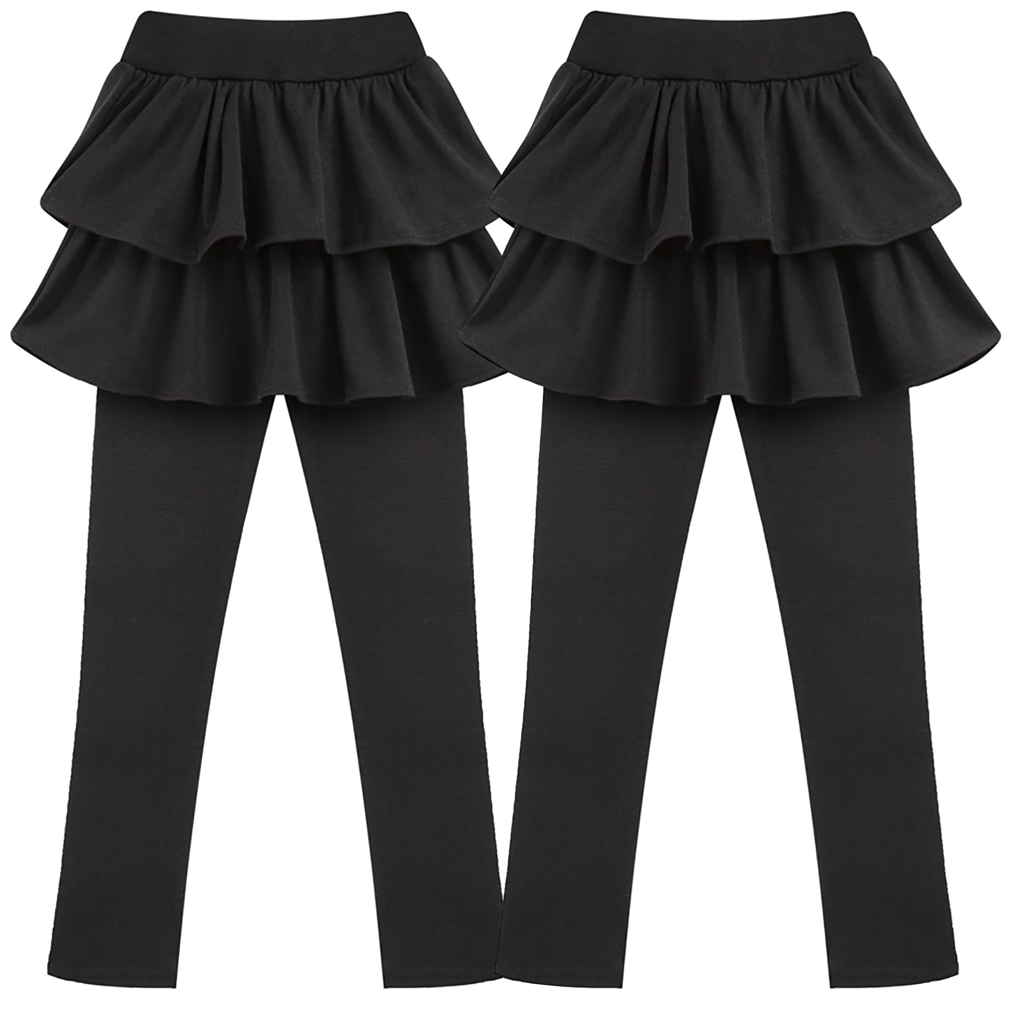 GUOGUOWU Girls School Uniform Pants Leggings with Skirts Stretch Warm Jegging 4-12 Years