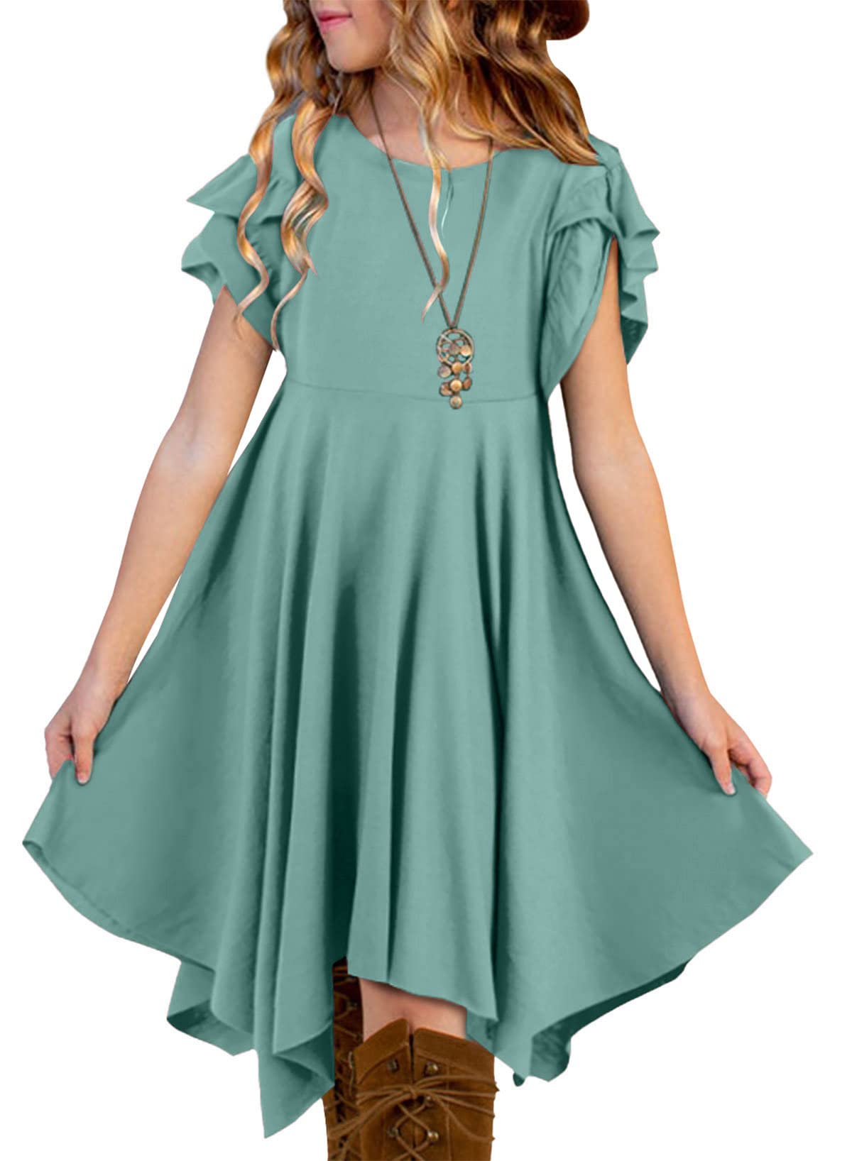 blibean Tween Girls Summer High Low Boho Dresses Size 4-15 Years