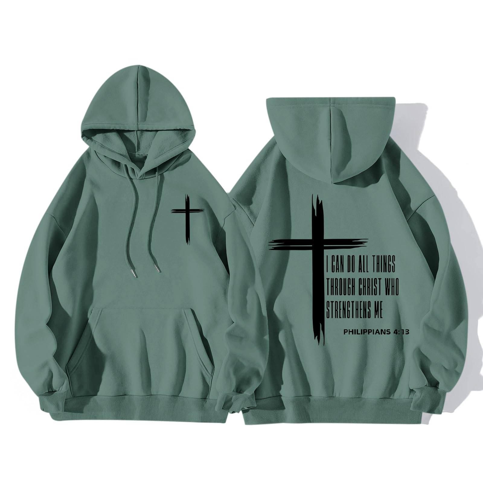 KEEVICI Christian Graphic Hoodies For Teen Boys Jesus Hoodie Faith God Sweatshirt Bible Verse Pullover Religious Tops