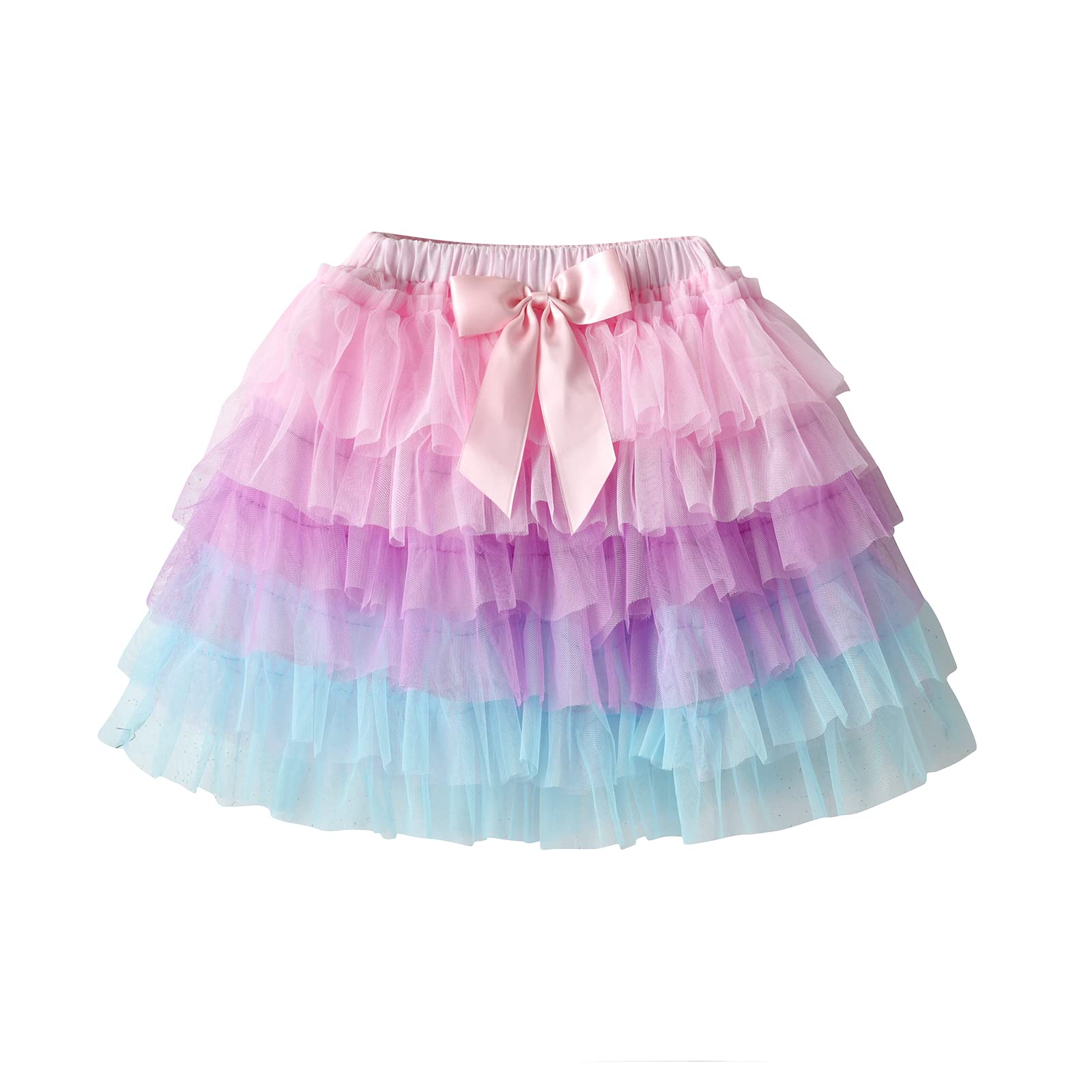 DXTON Girls Rainbow Flower Tulle Skirt Toddler Tutu Girls Clothes