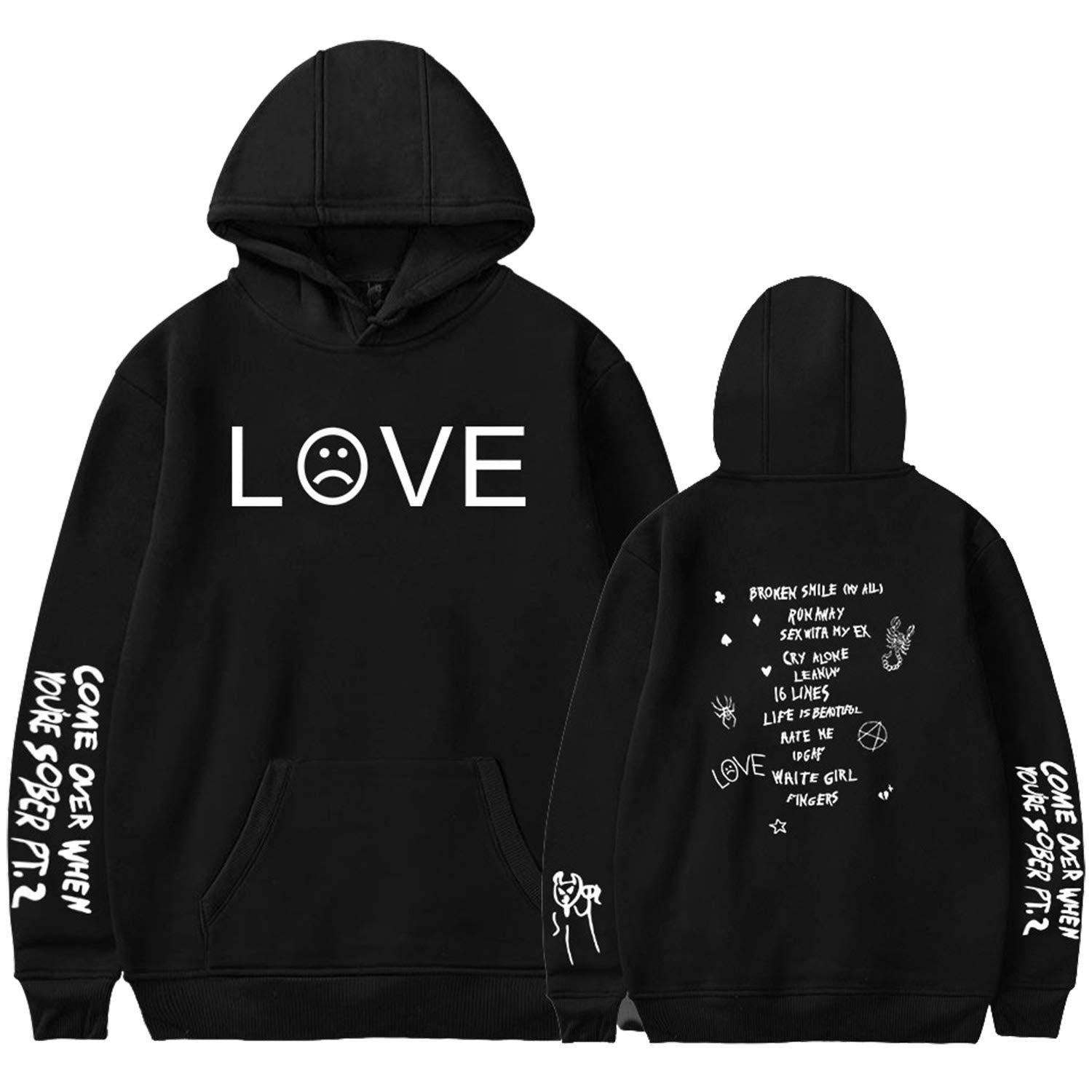 Thyoeun Lieep Hoodie Love Printed Hooded Sweatshirt Fashion Hip Hop Sweater Jacket Pullover Tops