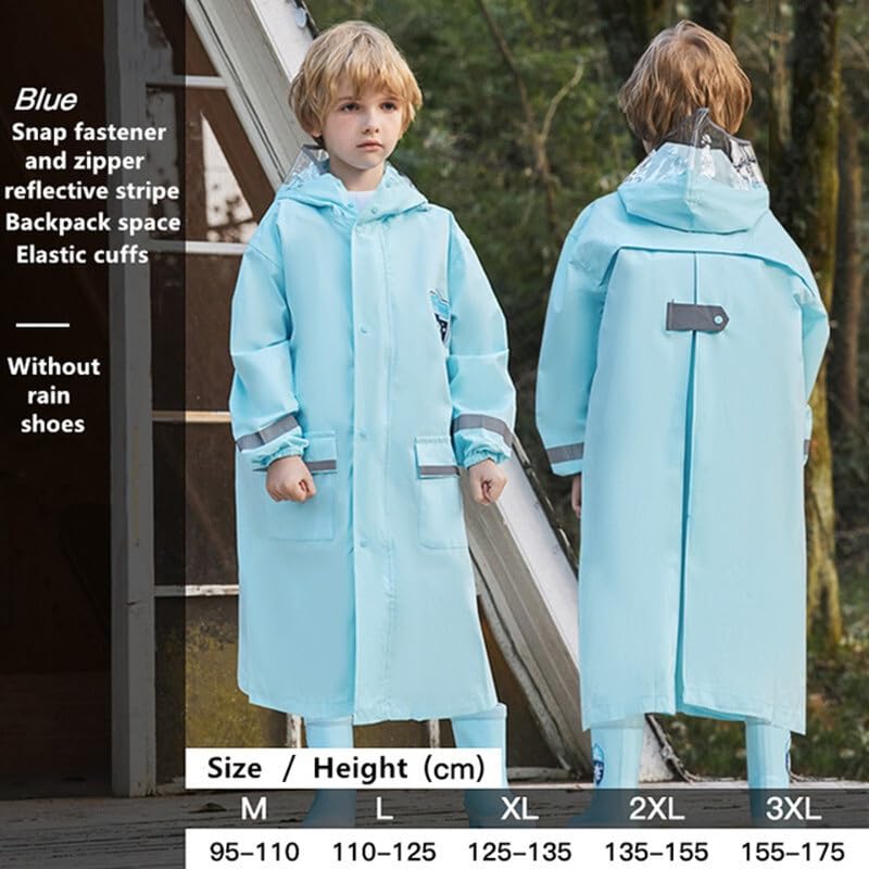 Kids Waterproof Hooded Pacific Rain Poncho Outerwear