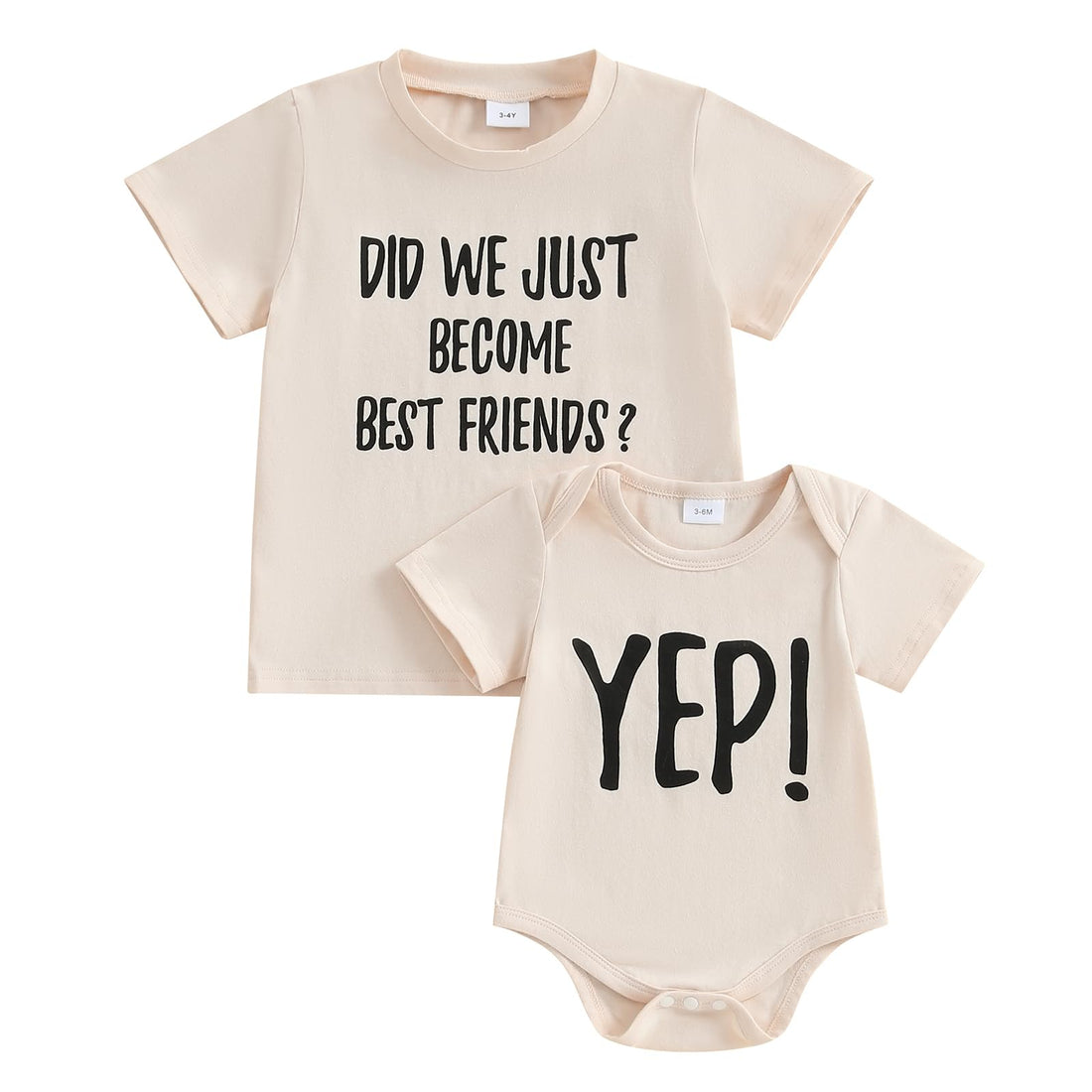 Sibling Best Friends Matching Shirt and Baby Romper Set