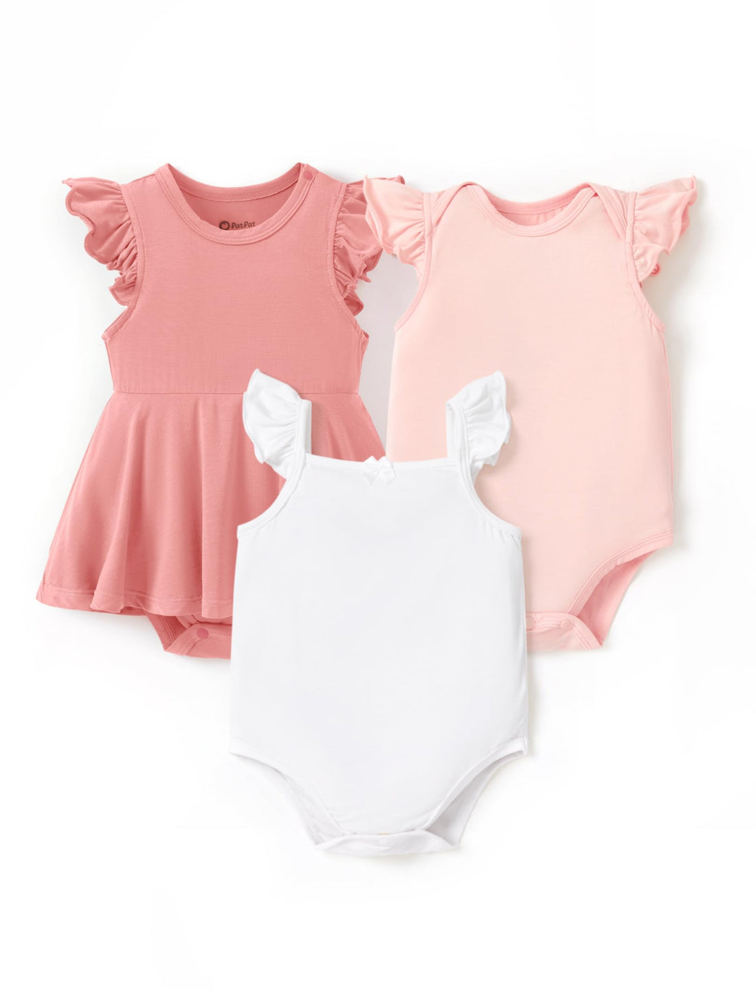 Baby Girls 3-Pack Bamboo Viscose Summer Bodysuits