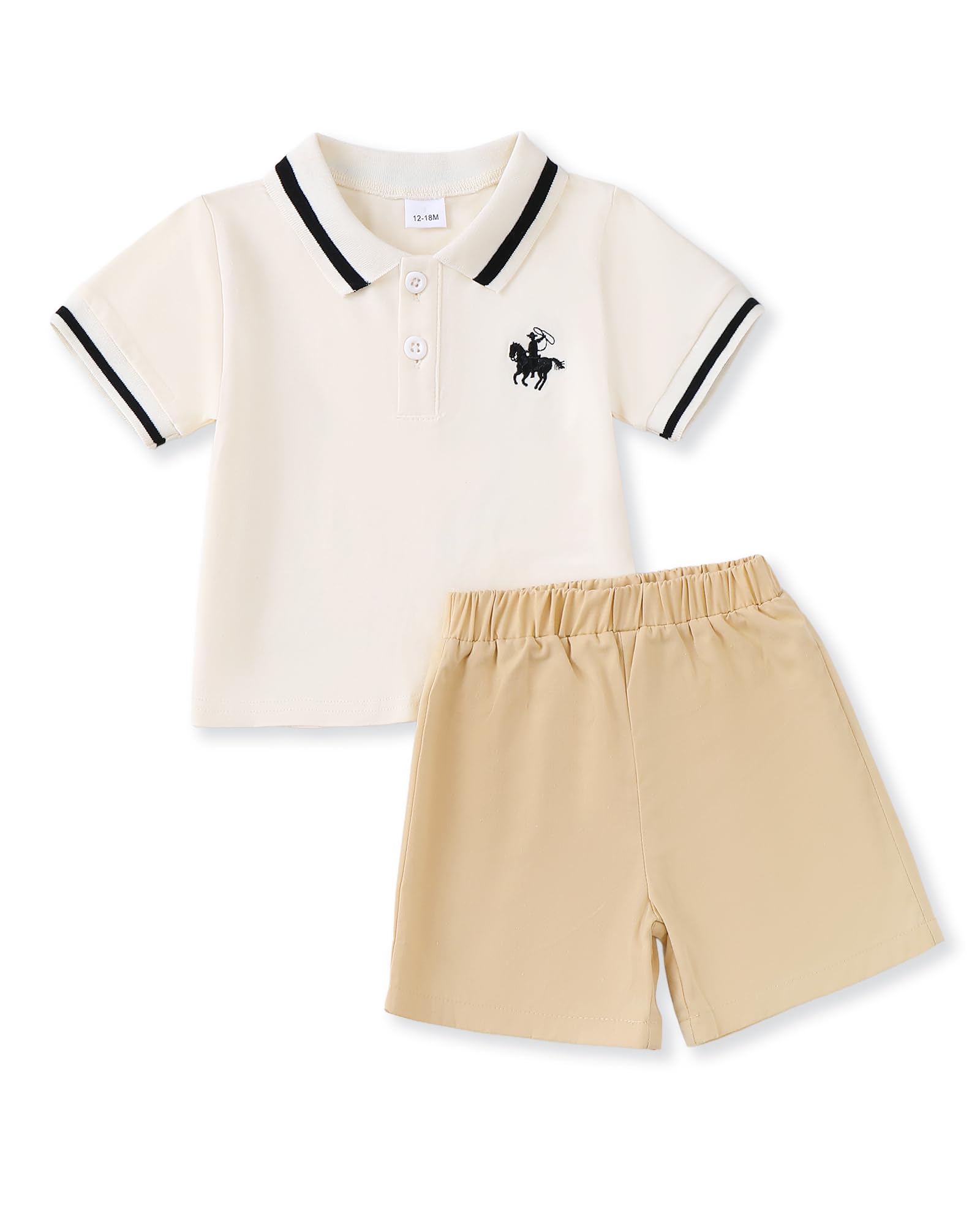 NZRVAWS Toddler Baby Boy Clothes 3 6 9 12 18 Months 2 3T Summer Spring Polo Shirt Shorts Sleeves Set Button Outfits 2 PCS
