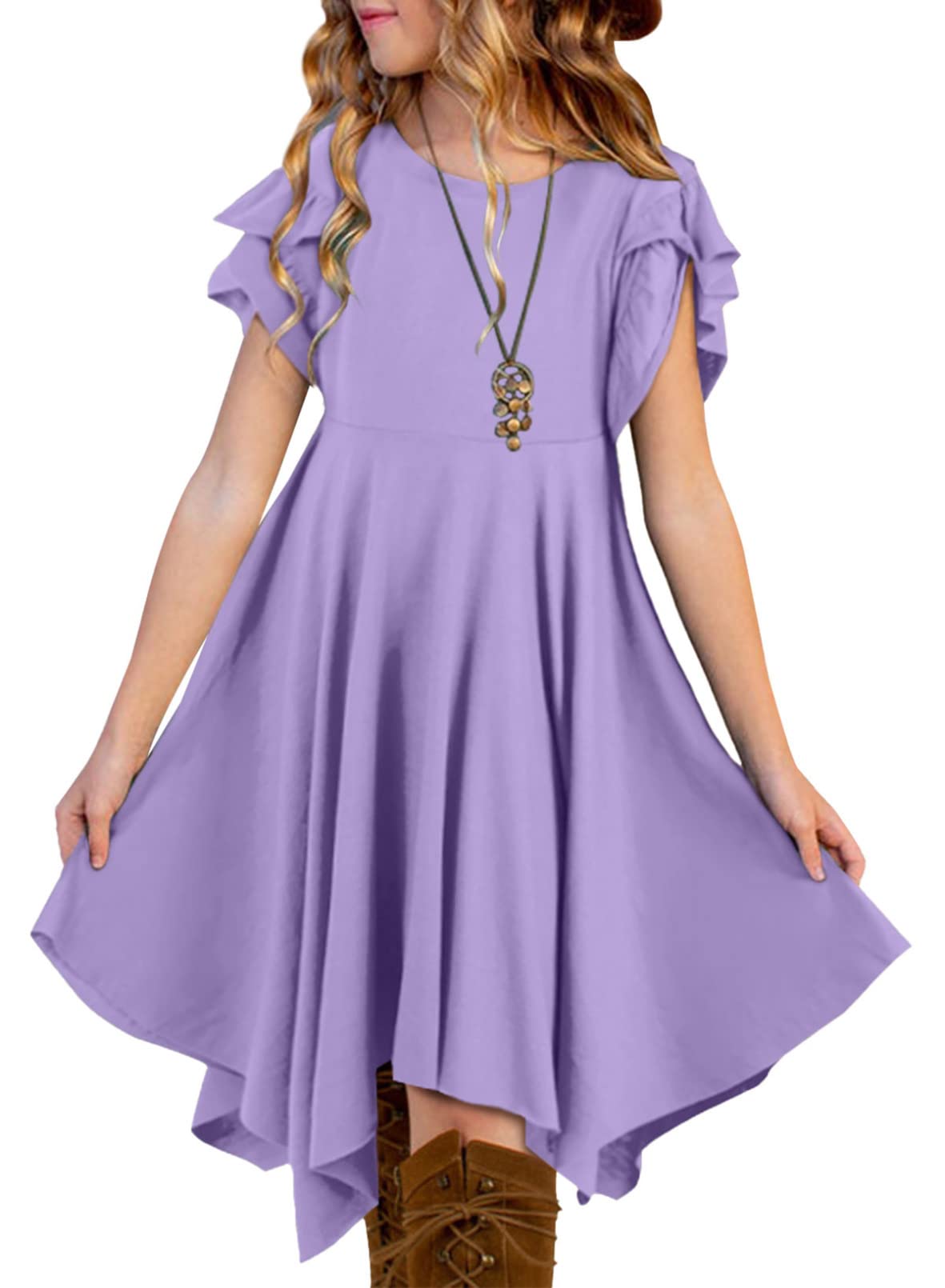 blibean Tween Girls Summer High Low Boho Dresses Size 4-15 Years