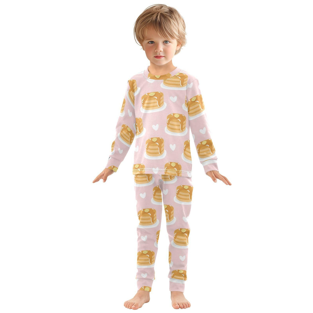 WIFIU Pajama Sets Long Sleeve Top and Pants Soft Cotton Sleepwear 2 Piece Pjs Set for Home Casual Size 18M-8Y
