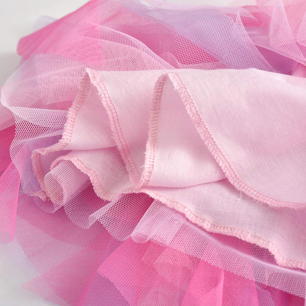 DXTON Girls Rainbow Flower Tulle Skirt Toddler Tutu Girls Clothes