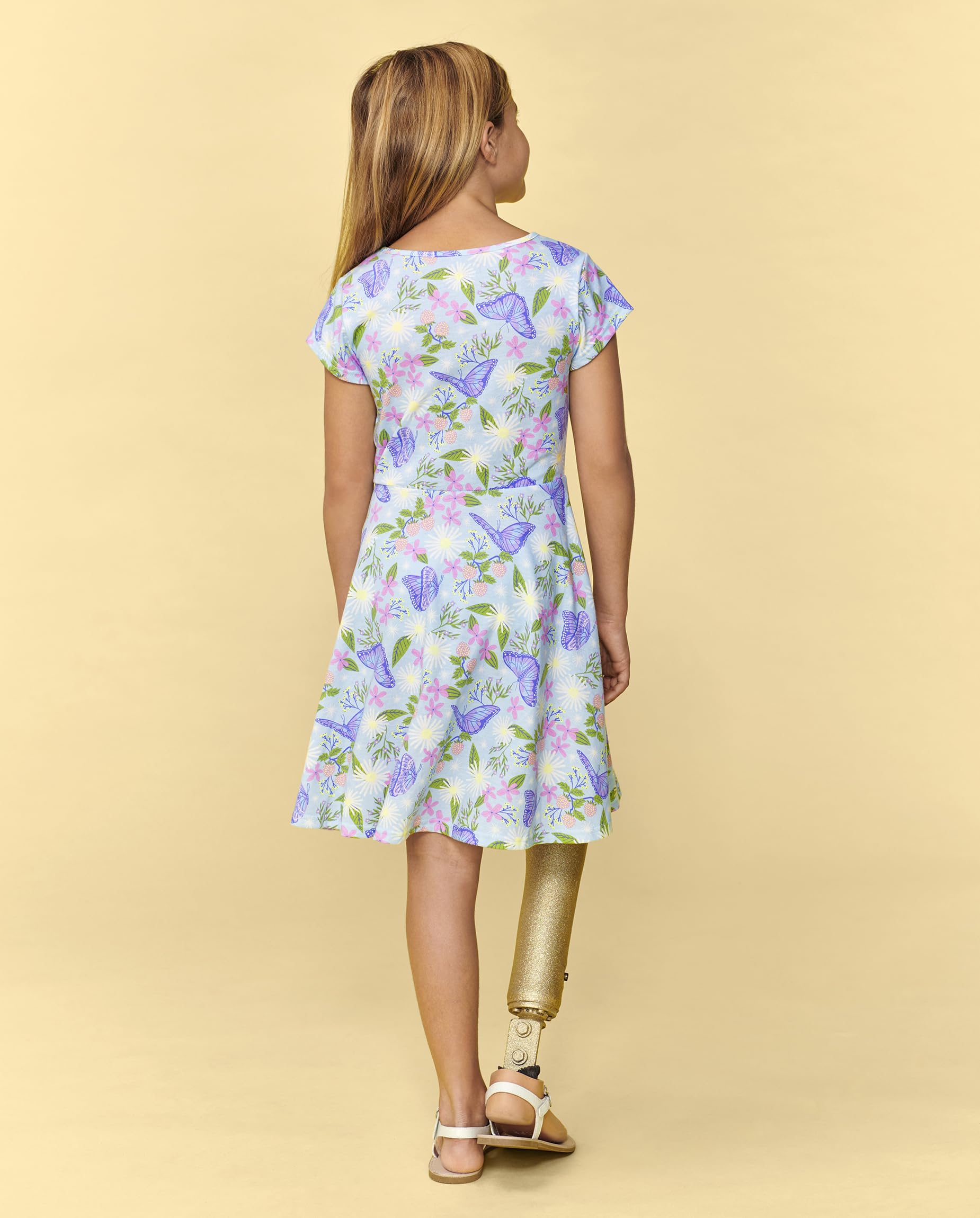 The Children's Place Girls' Plaid Stretch Jacquard Short Sleeve Dress