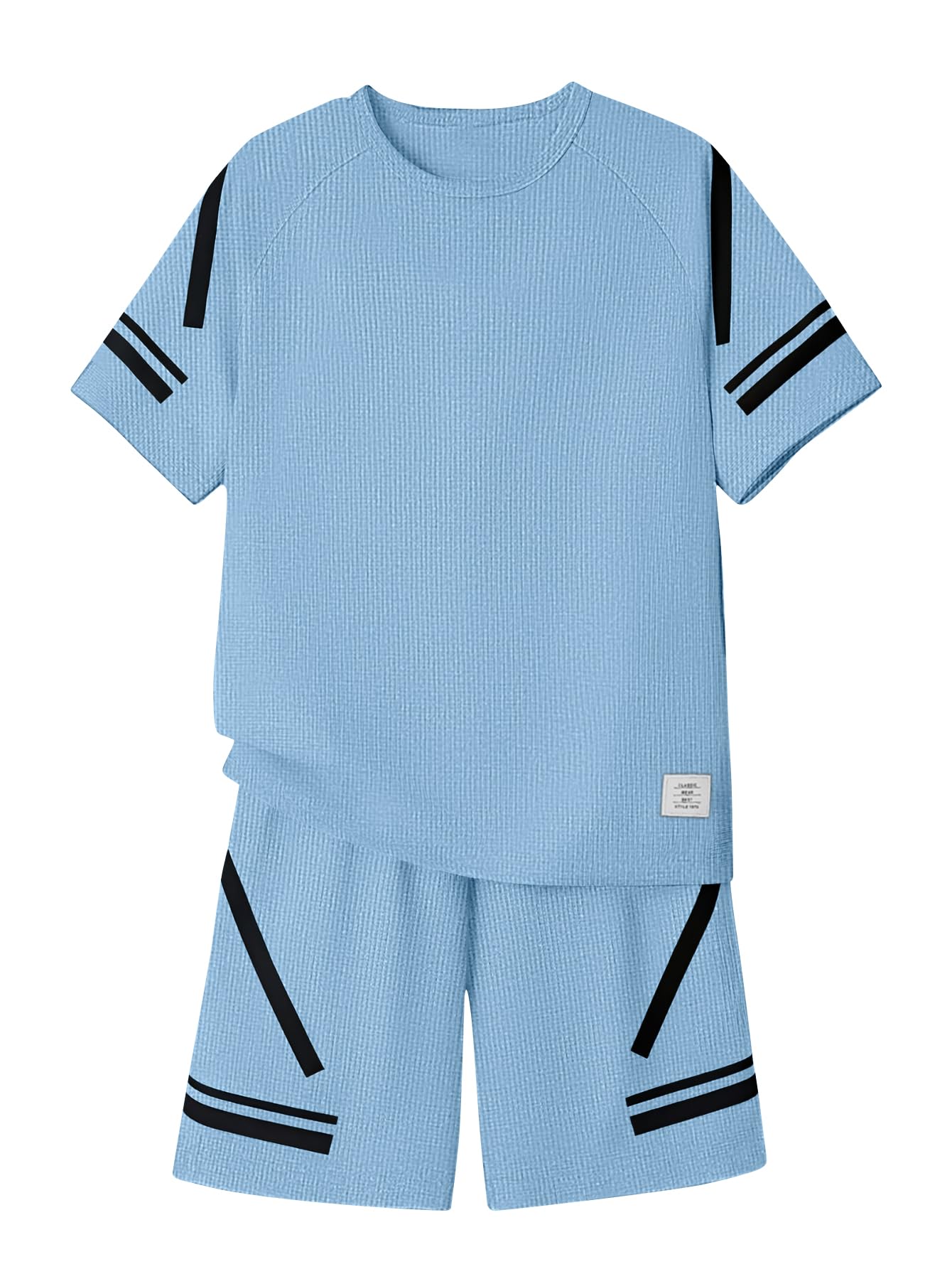 Cakaner Tween Boys Clothes Summer Simple Print T-Shirt And Shorts Set 2 Pieces Teen Trendy Outfits Size 7-14 Year