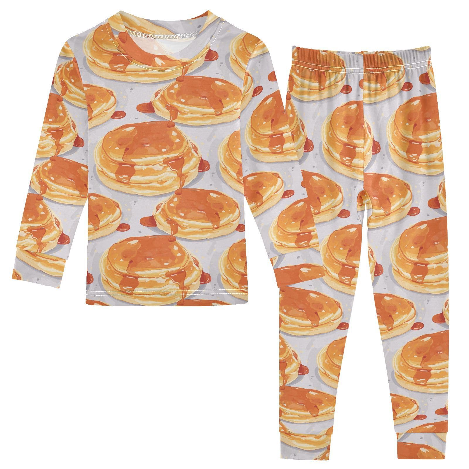 WIFIU Pajama Sets Long Sleeve Top and Pants Soft Cotton Sleepwear 2 Piece Pjs Set for Home Casual Size 18M-8Y