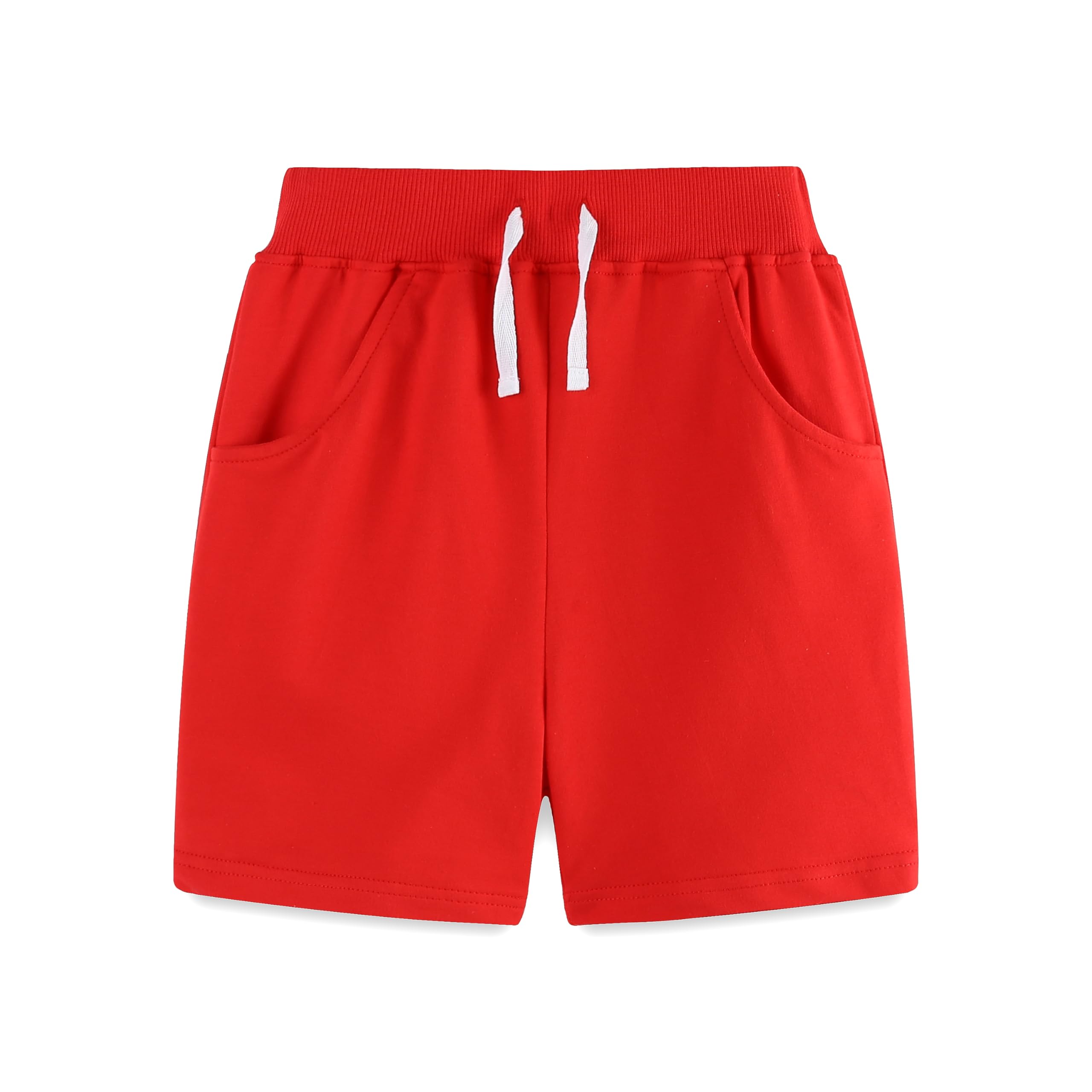 AMIYAN Toddler Shorts Boys Cotton Short Pants with Pocket and Elastic Waist Athletic Jogger Shorts for Kids 2-7Y