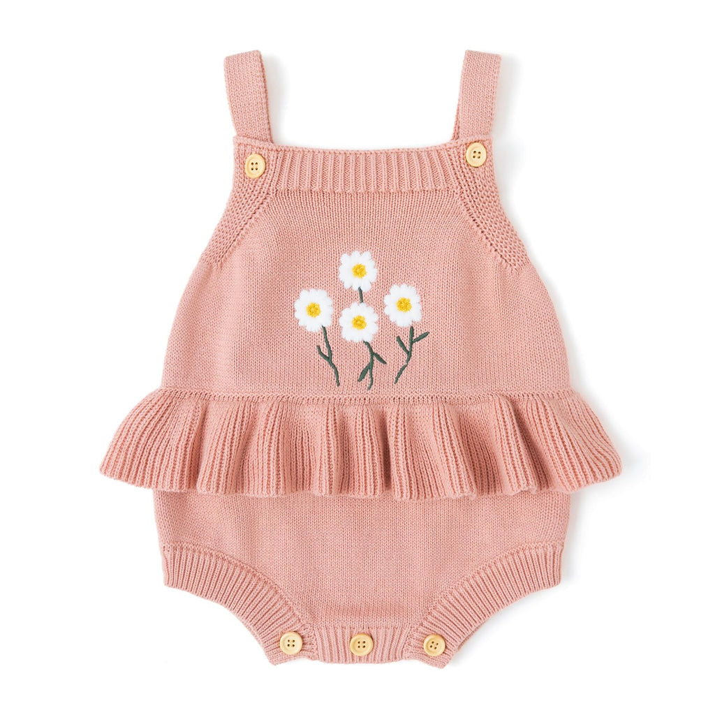 Simplee kids Baby Girls Sunflower Knit Rompers Knit Clothes for Newborn Baby Girls
