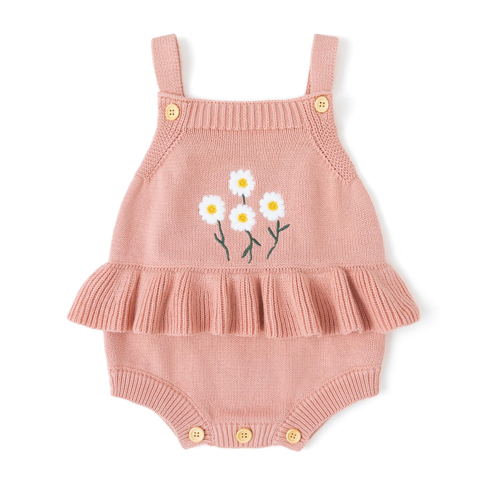 Simplee kids Baby Girls Sunflower Knit Rompers Knit Clothes for Newborn Baby Girls