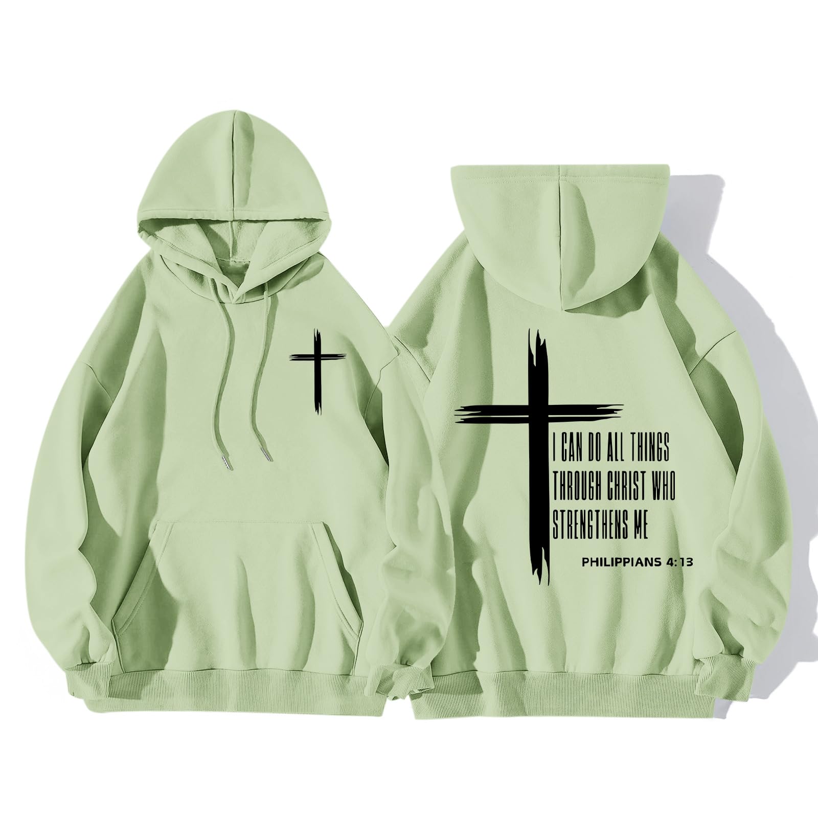 KEEVICI Christian Graphic Hoodies For Teen Boys Jesus Hoodie Faith God Sweatshirt Bible Verse Pullover Religious Tops