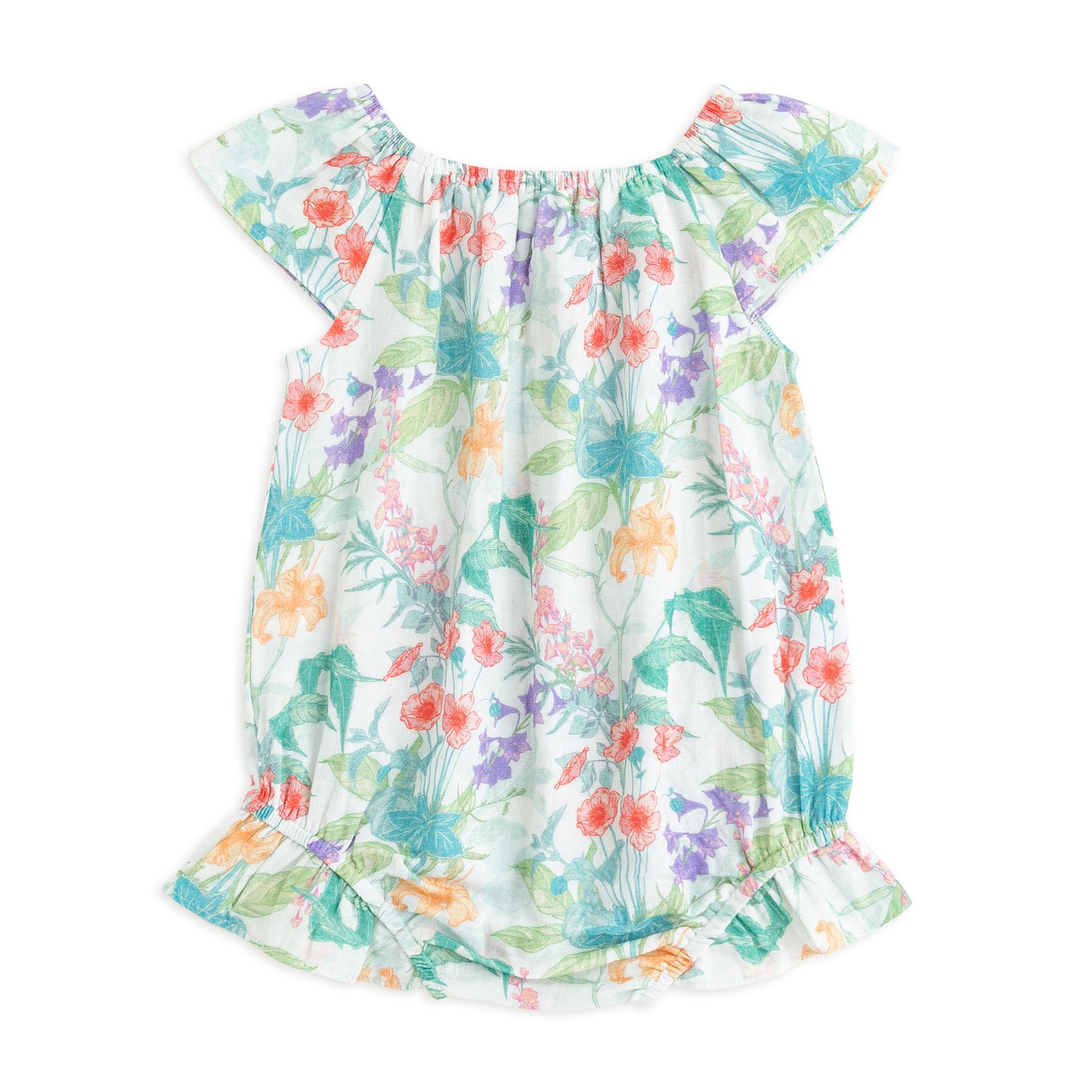 Simplee kids Baby Girls Summer Romper Onesie Infant Newborn Floral Ruffled Sleeveless Bodysuit