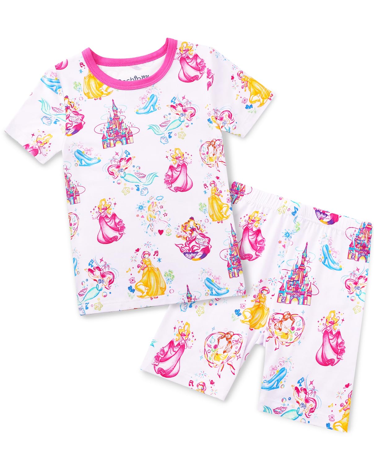 babee Reshinee Bamboo Viscose Toddler Unicorn Mermaid Girls Kids Pajamas Short Sleeve Summer Cool Snug fit Pjs 12M-8Y 2pcs