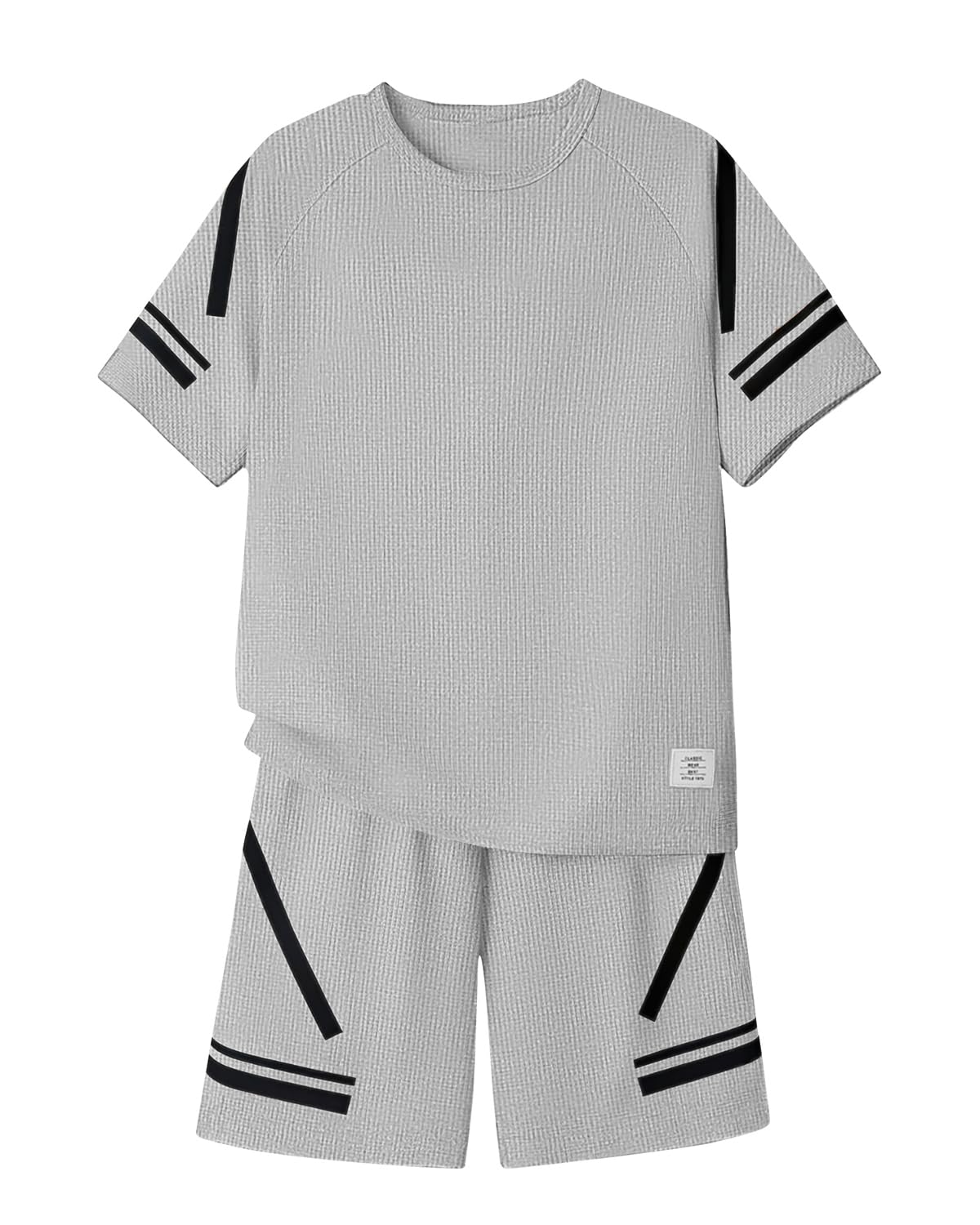 Cakaner Tween Boys Clothes Summer Simple Print T-Shirt And Shorts Set 2 Pieces Teen Trendy Outfits Size 7-14 Year