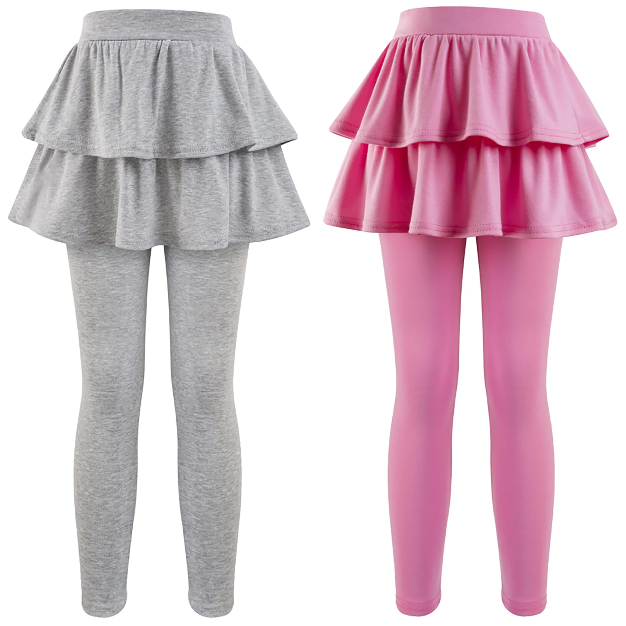 GUOGUOWU Girls School Uniform Pants Leggings with Skirts Stretch Warm Jegging 4-12 Years