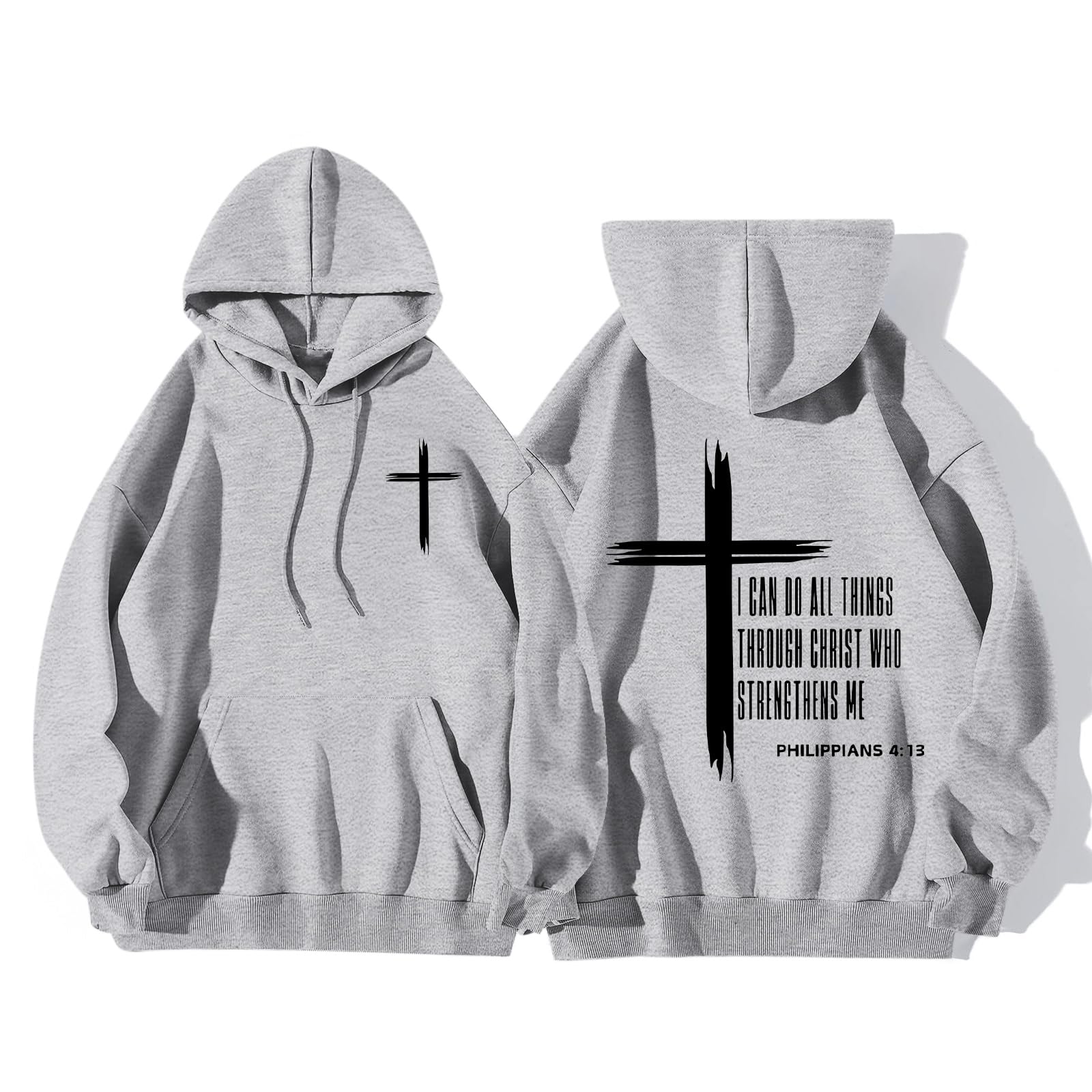 KEEVICI Christian Graphic Hoodies For Teen Boys Jesus Hoodie Faith God Sweatshirt Bible Verse Pullover Religious Tops