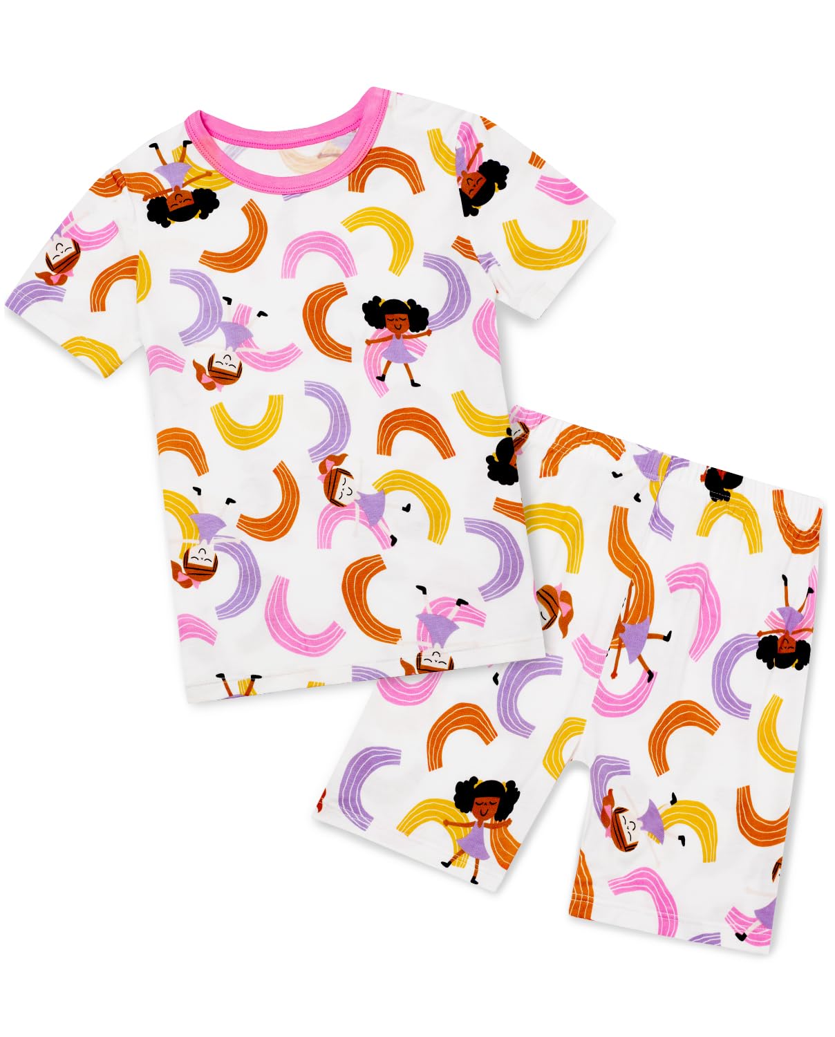 babee Reshinee Bamboo Viscose Toddler Unicorn Mermaid Girls Kids Pajamas Short Sleeve Summer Cool Snug fit Pjs 12M-8Y 2pcs