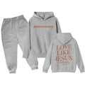 Boys Girls Tracksuits 2 Piece Love Like Jesus Letter Print Back to School Clothes Fall Trendy Sweatshirts and Sweatpant 3-13Y