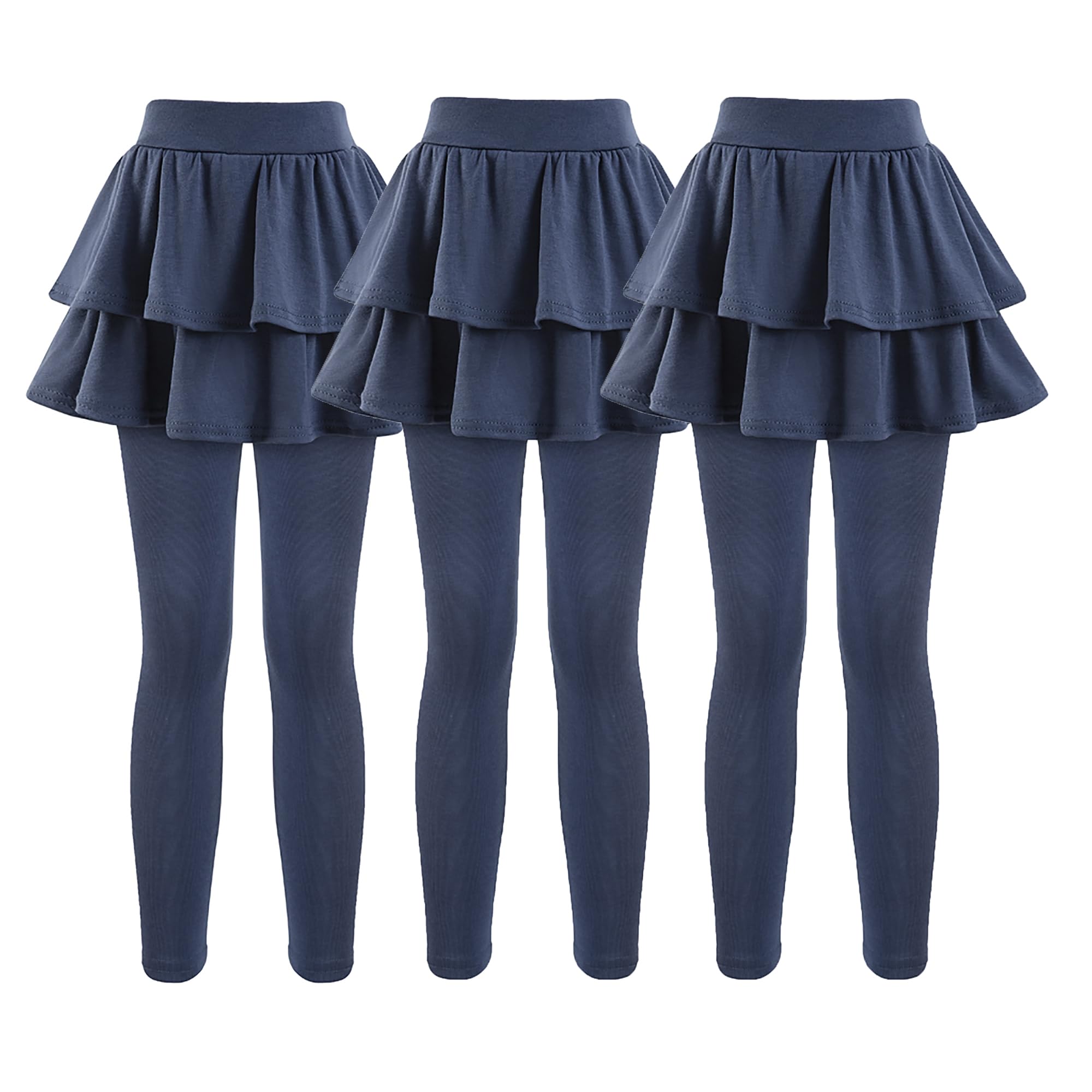 GUOGUOWU Girls School Uniform Pants Leggings with Skirts Stretch Warm Jegging 4-12 Years