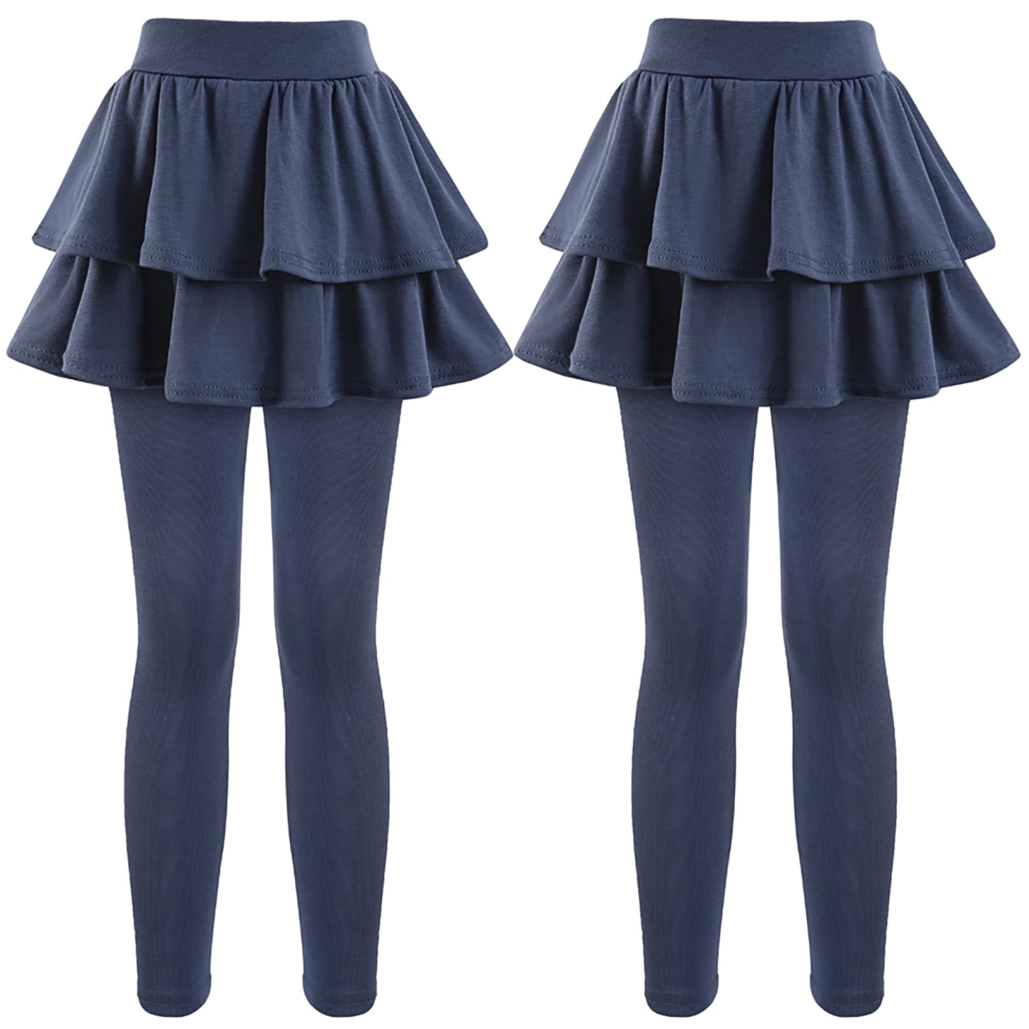 GUOGUOWU Girls School Uniform Pants Leggings with Skirts Stretch Warm Jegging 4-12 Years