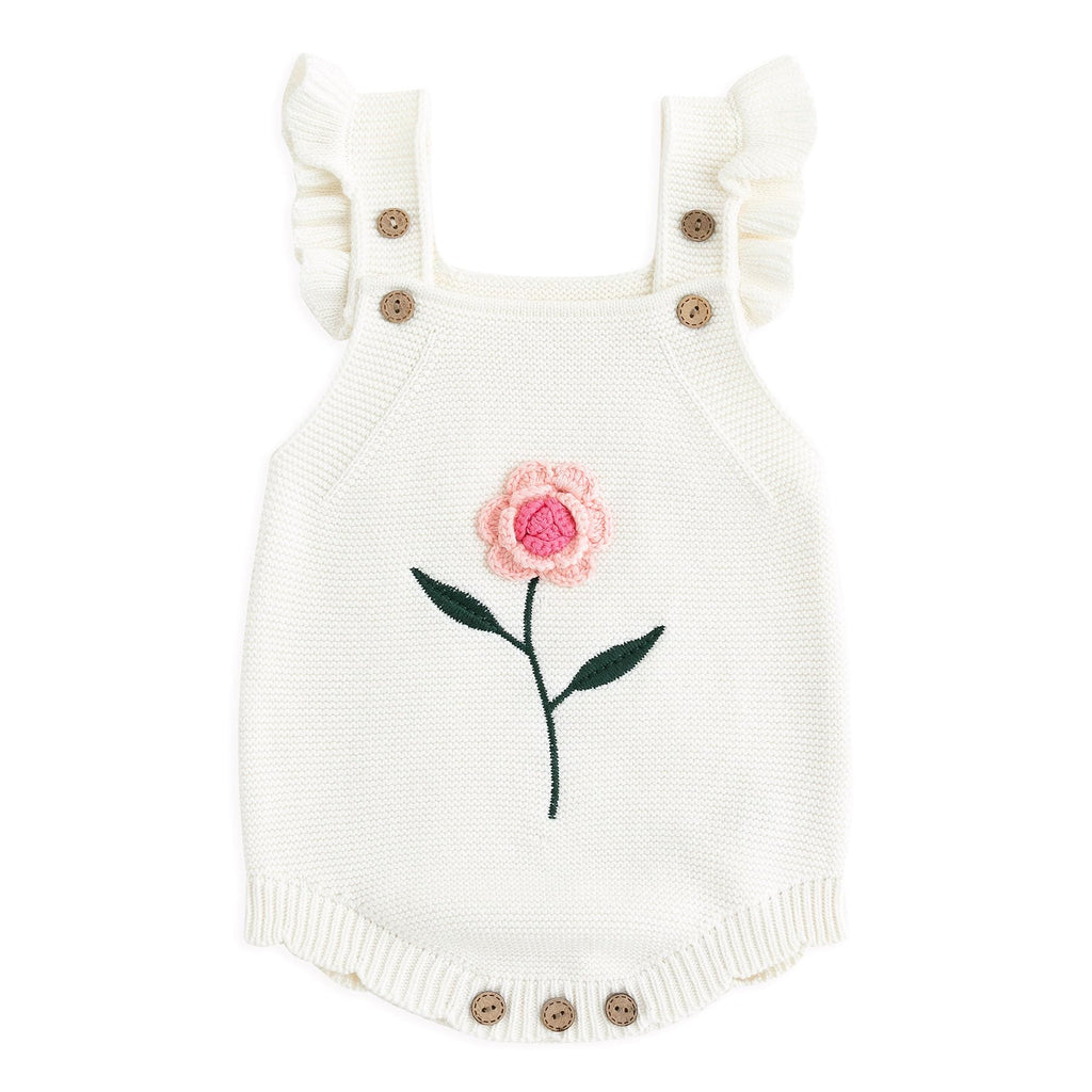 Simplee kids Baby Girls Sunflower Knit Rompers Knit Clothes for Newborn Baby Girls