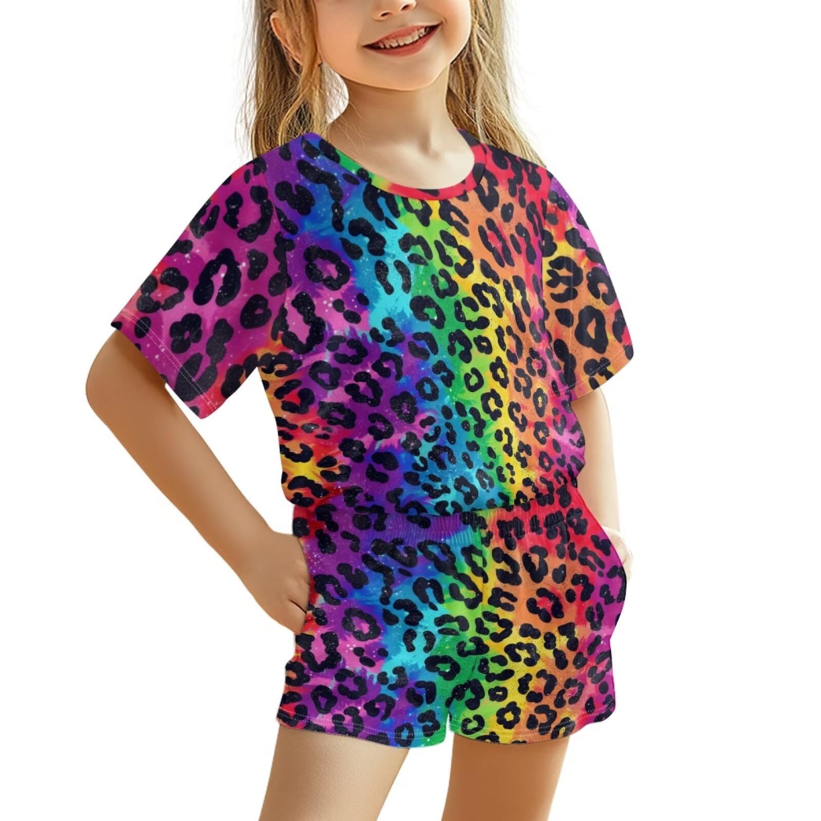 Upetstory Kids Summer Outfit for Girls Boys T-Shirt and Shorts Set Size 3-16