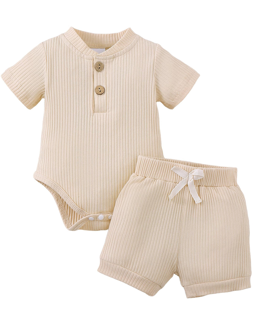 Baby Boys Soft Cotton Top and Shorts Summer Outfit Set