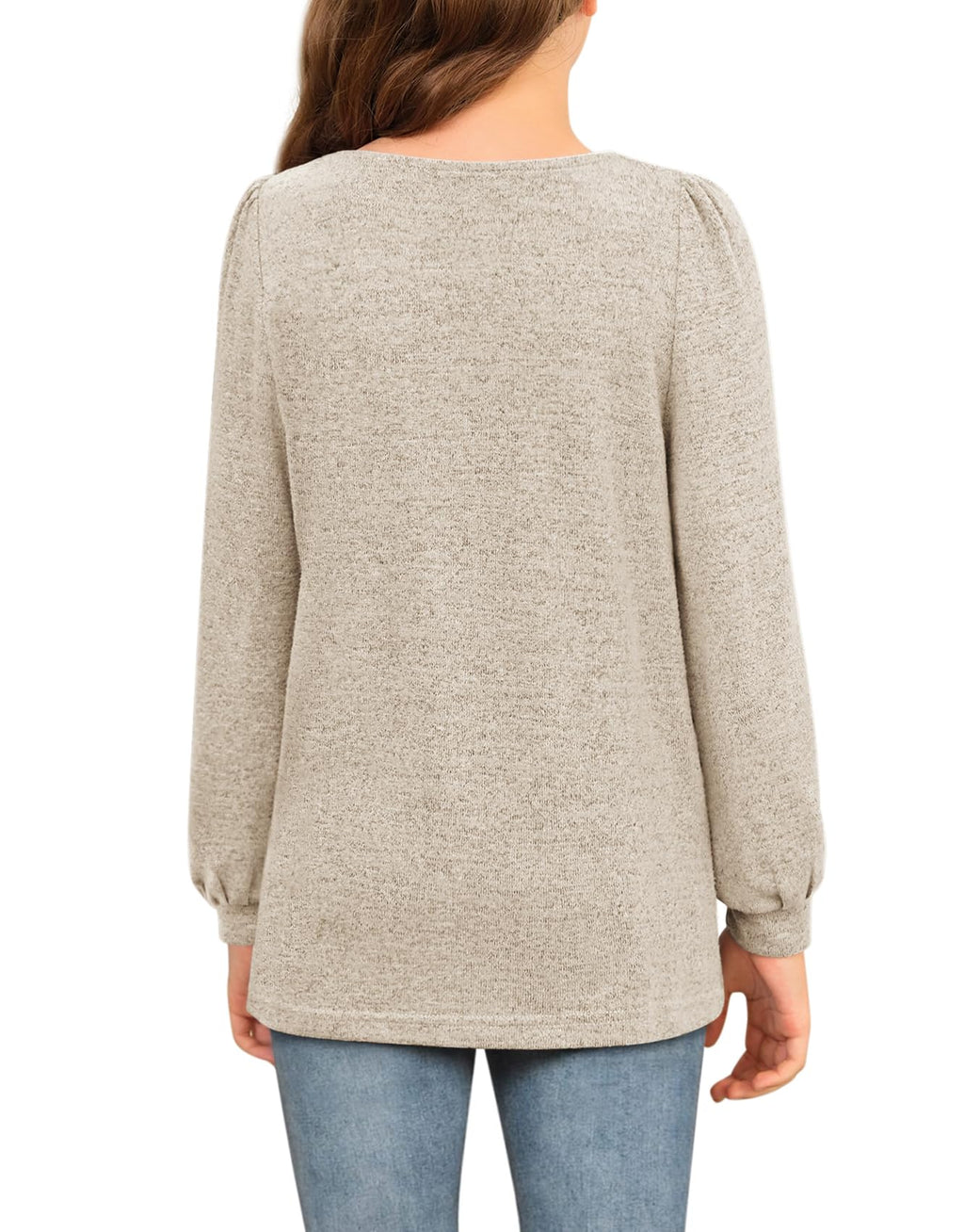 BZB Girls Long Sleeve Shirts Casual Square Neck Tunic Tops Fall Winter Clothes 5-14 Years