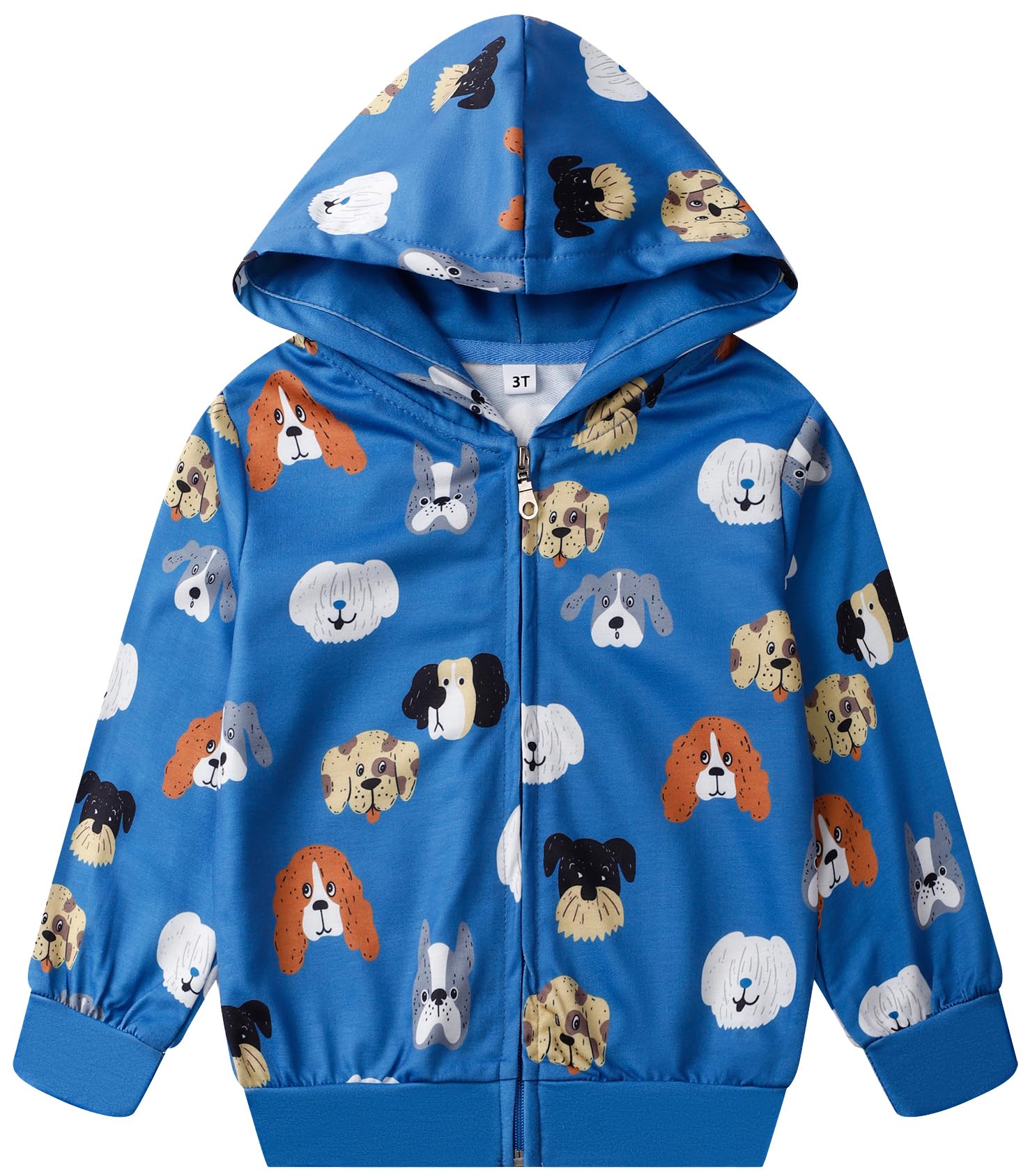 Popshion Boys Toddler Cartoon Dinosaur Hoodies Jacket Cool Long Sleeve Zipper Hooded Sport Sweatshirt Coat for Kids 1-7 Years