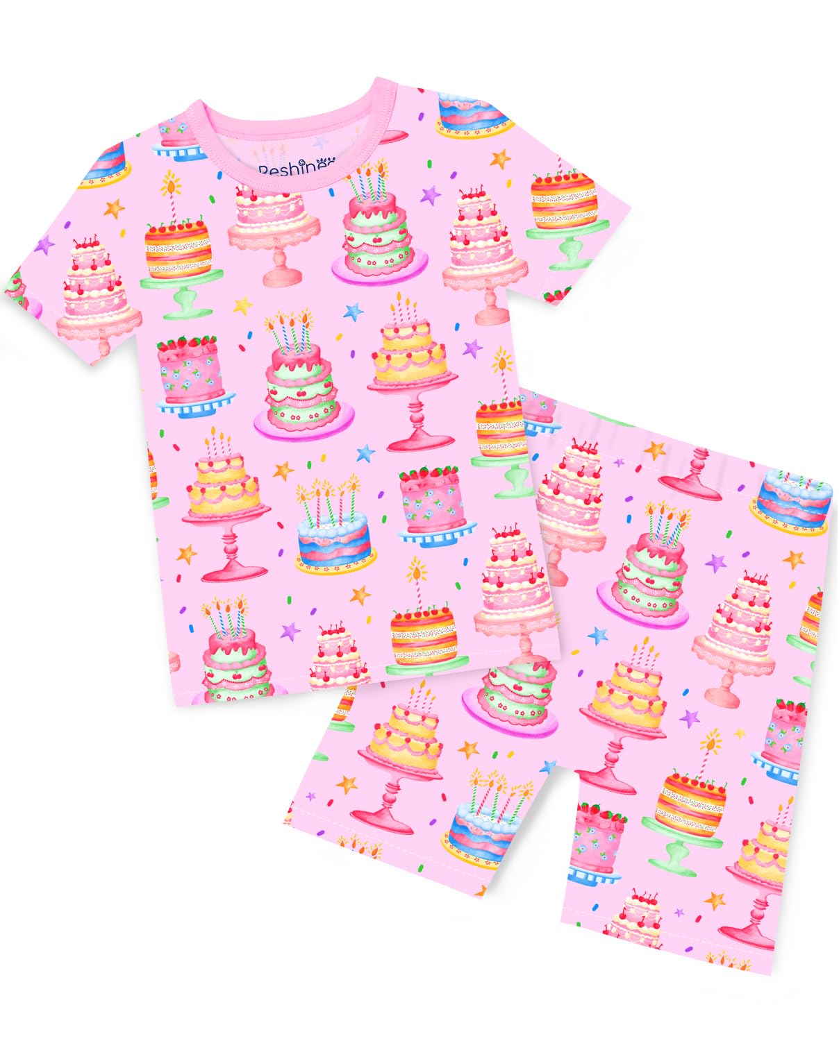 babee Reshinee Bamboo Viscose Toddler Unicorn Mermaid Girls Kids Pajamas Short Sleeve Summer Cool Snug fit Pjs 12M-8Y 2pcs