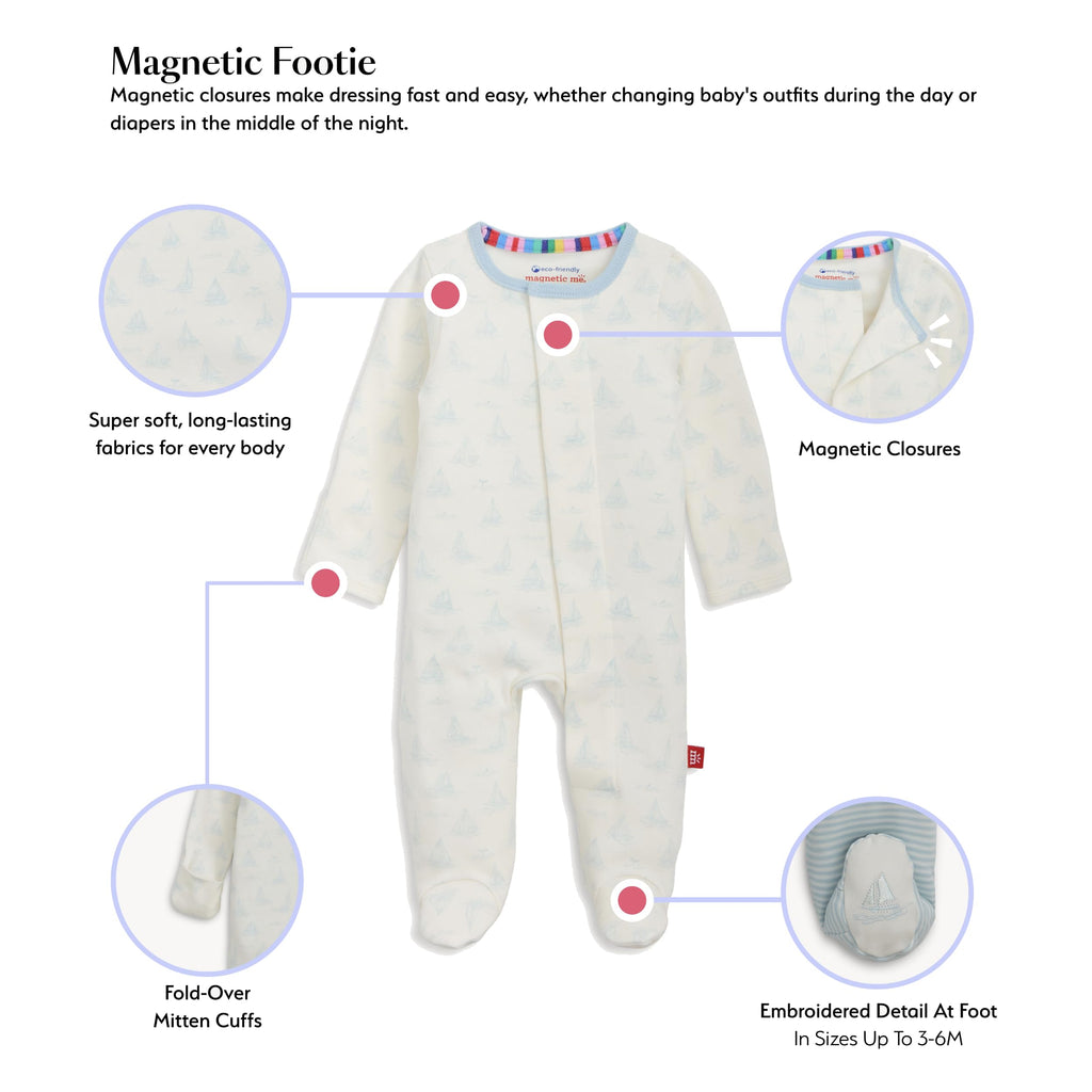 Magnetic Me Footie Pajamas Soft Modal Baby Sleepwear with Quick Magnetic Fastener | Boys and Girls Sleeper Preemie-24 Months