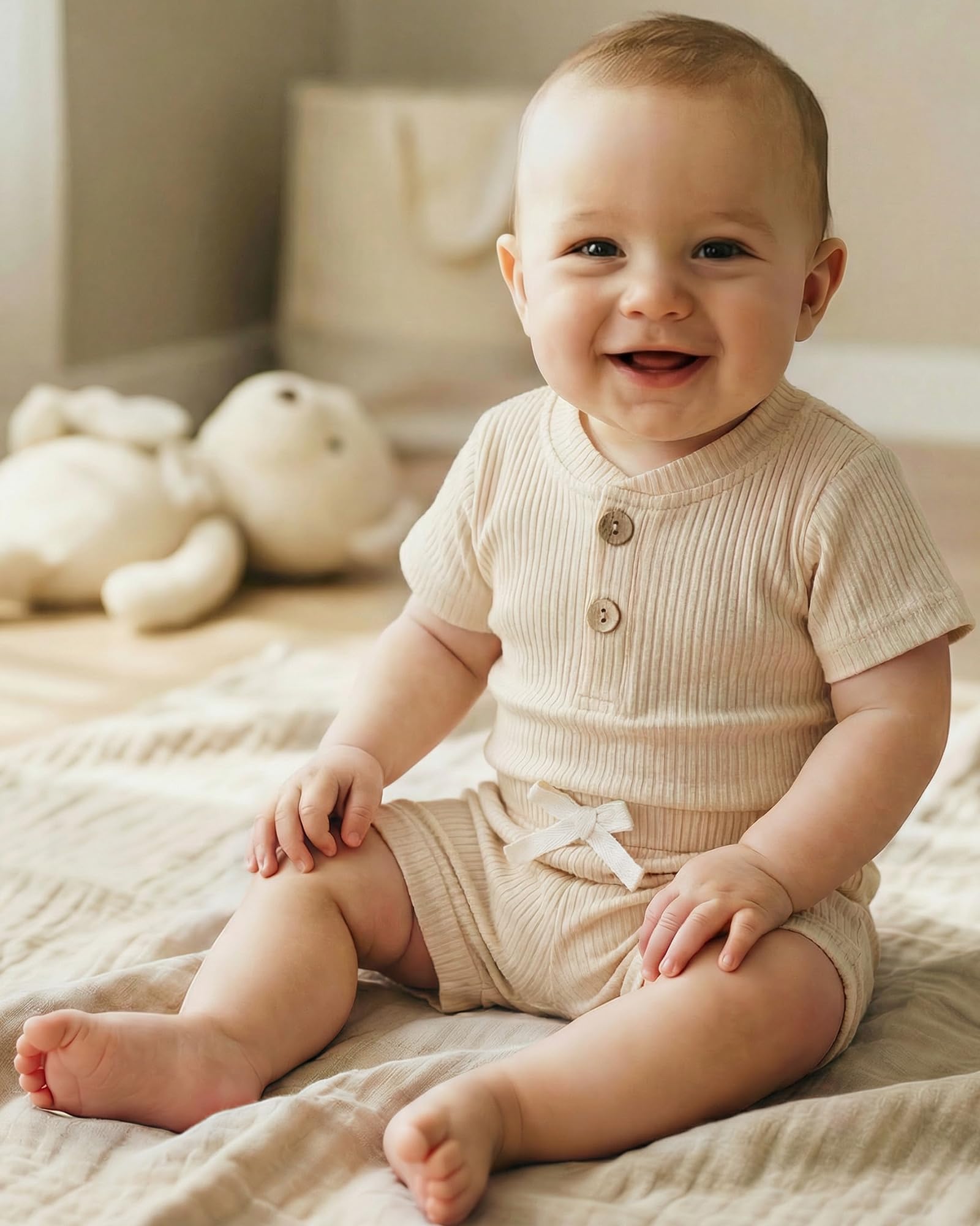 Jecson Newborn Boy Clothes Baby Boy Outfits Set Baby Boy Summer Clothes Soft Cotton Short Sleeve Top and Shorts for 0-18M