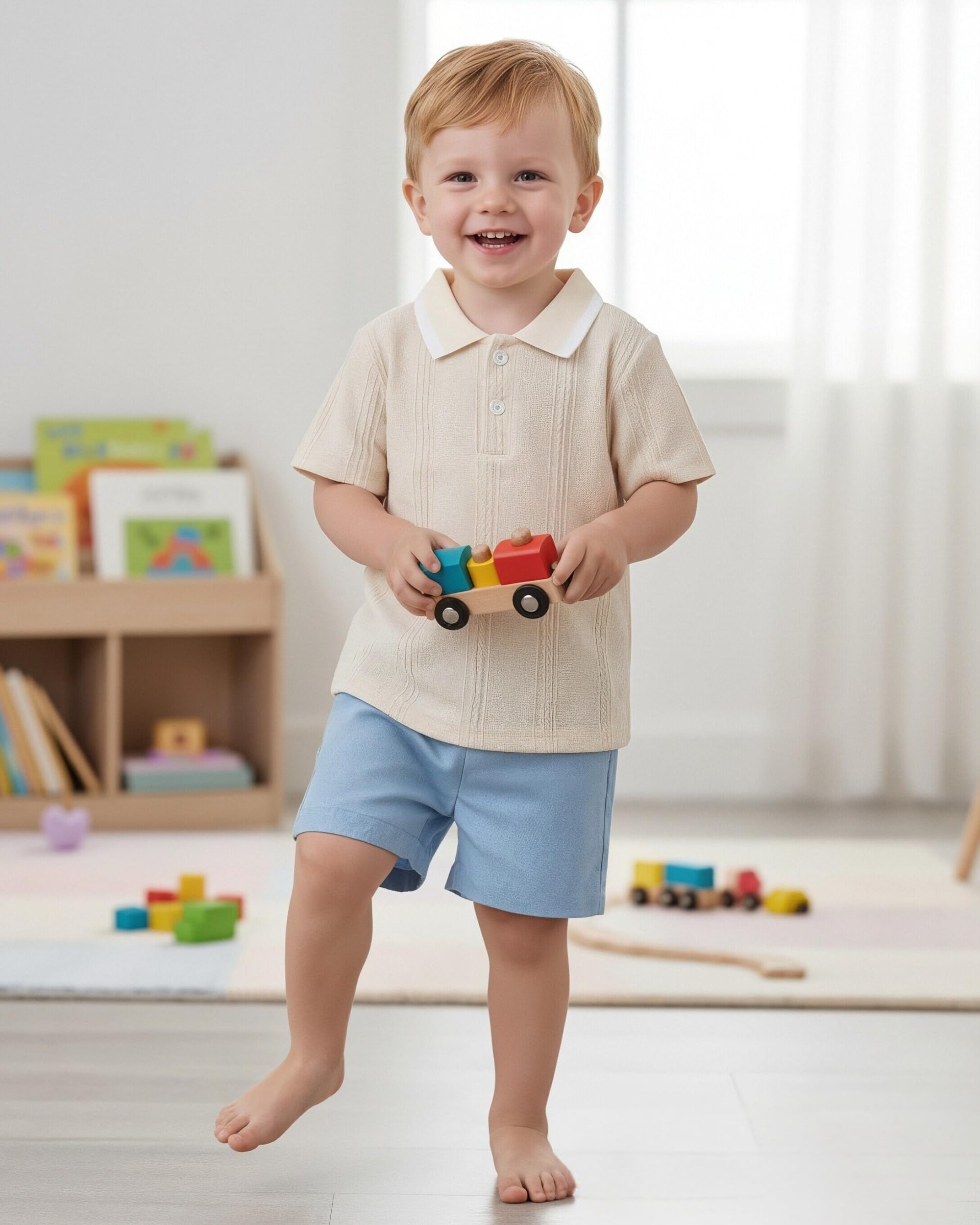 Renotemy Toddler Baby Boys Clothes Summer Outfits Polo Shirt Shorts Set 2Pcs Boys Clothing Sets 12 Month-5T